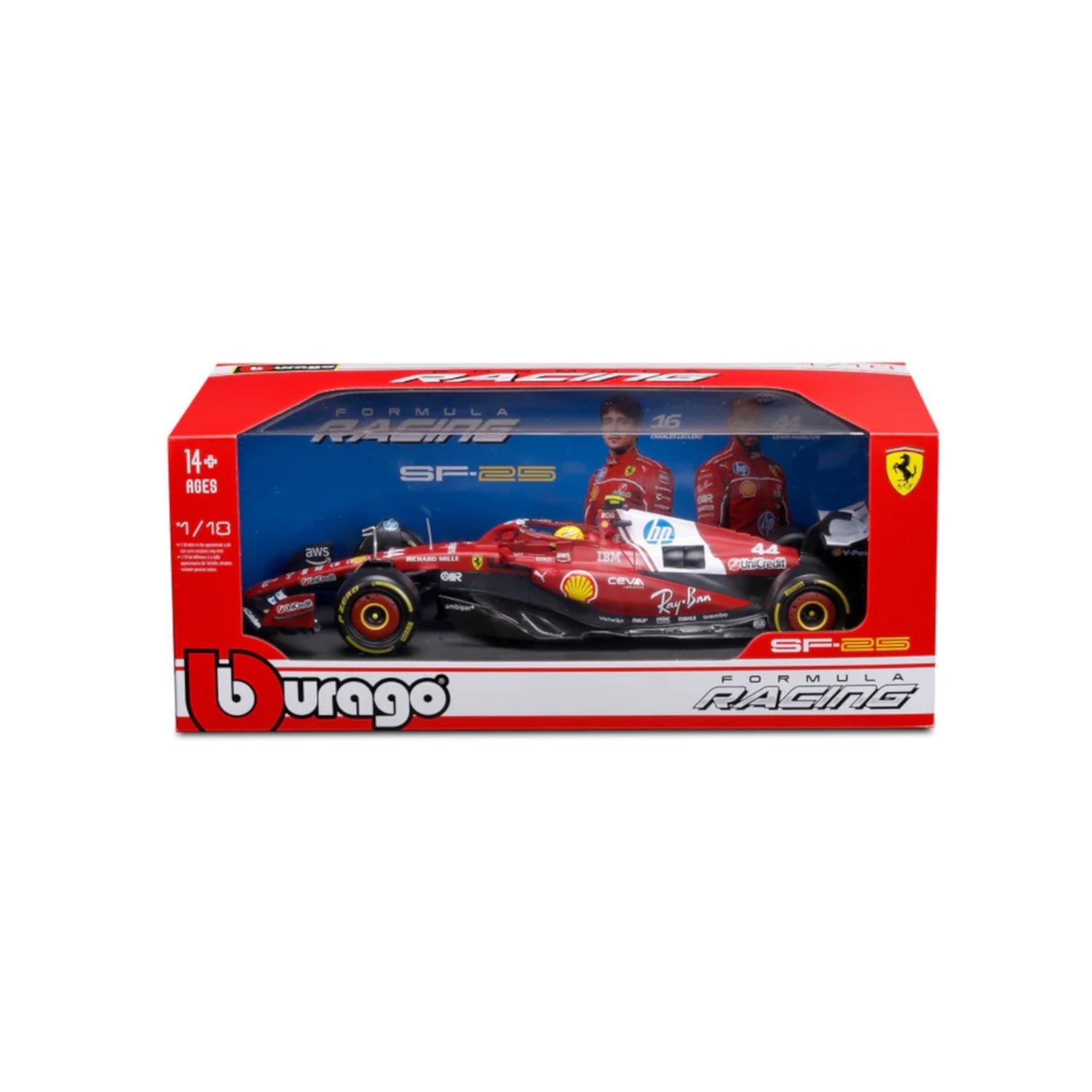 Bburago F1 Ferrari SF-25 2025 Hamilton With Helmet 1:18 Scale Model