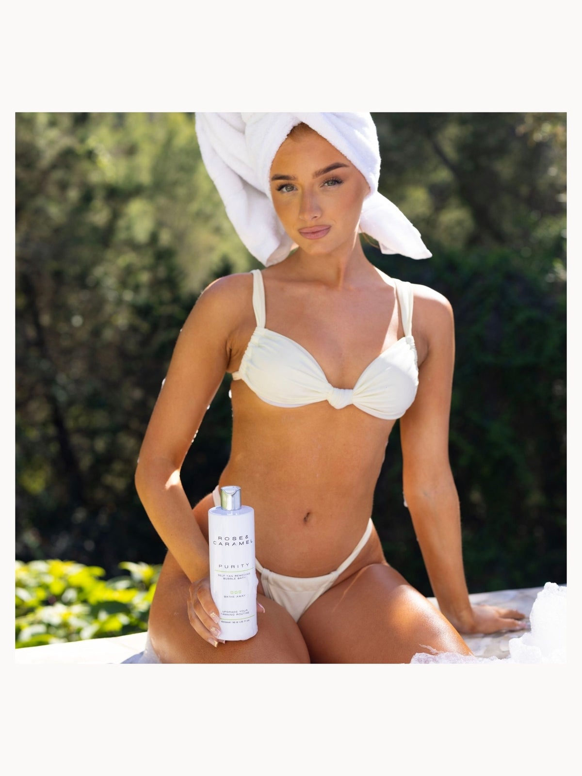 Rose & Caramel Purity Bathe Away Self Tan Removing Bubble Bath 500ml 4