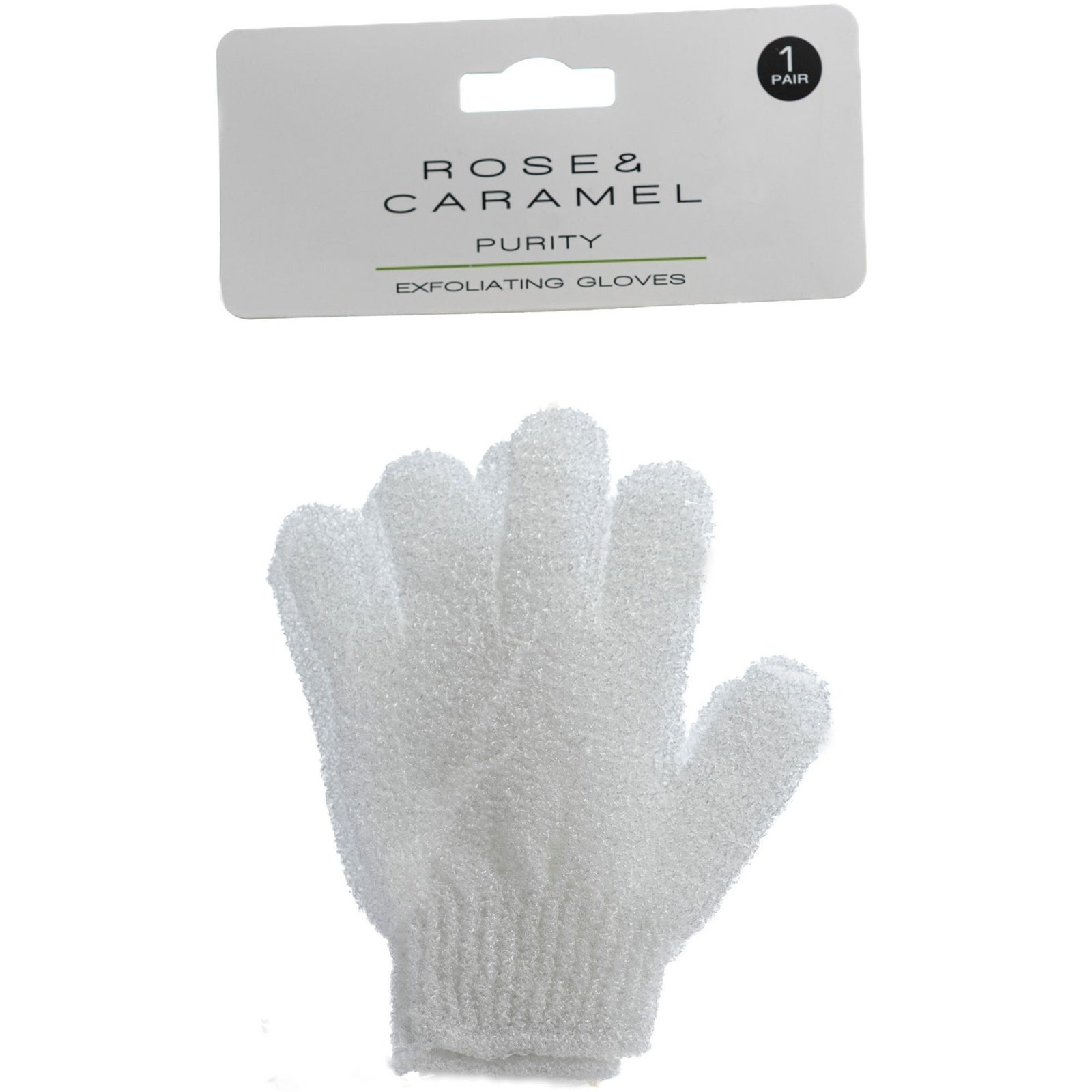 Rose & Caramel Exfoliating Gloves - White