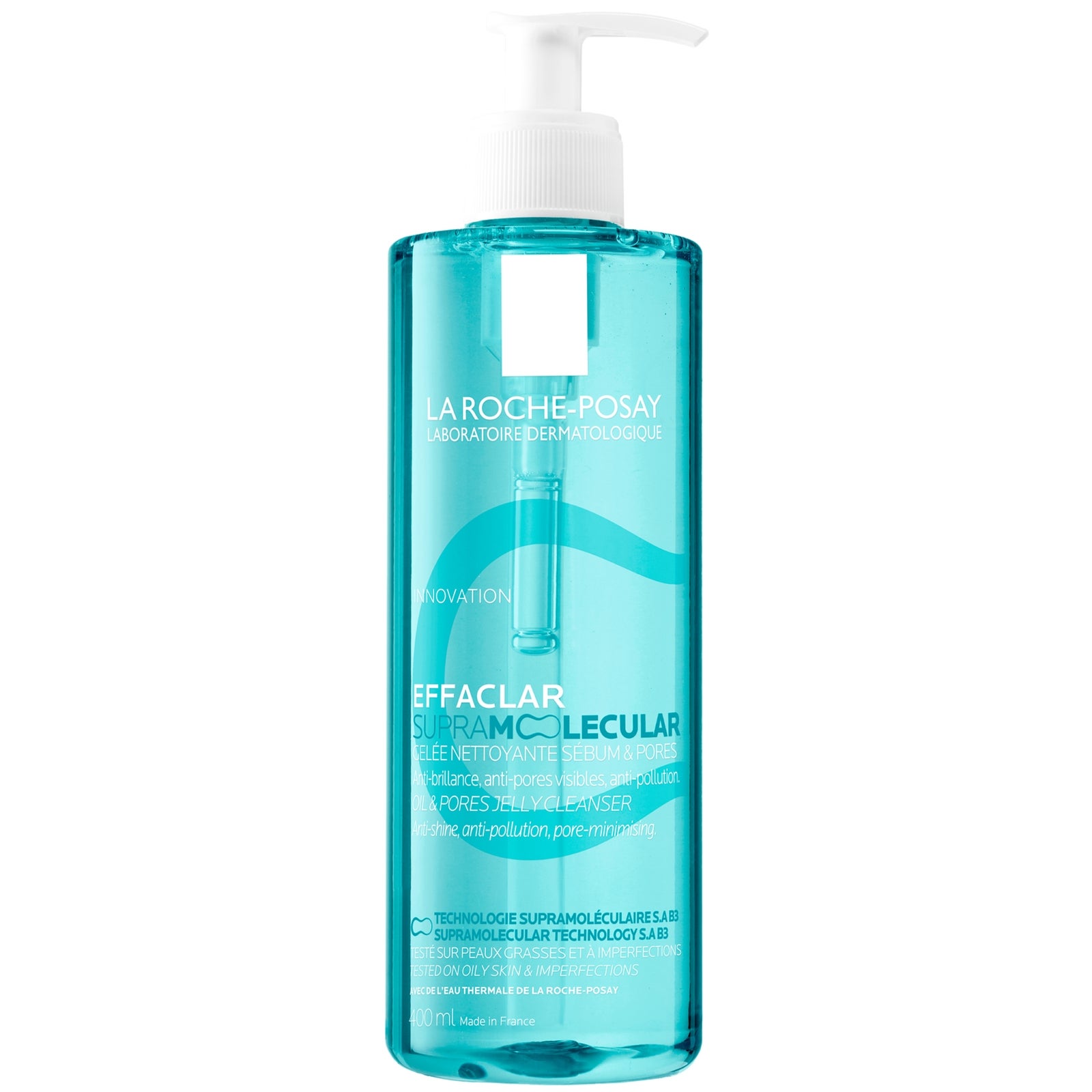 La Roche-Posay Effaclar Supramolecular Face Jelly Cleanser for Oily Skin & Visible Pores with Salicylic Acid & Niacinamide 400ml
