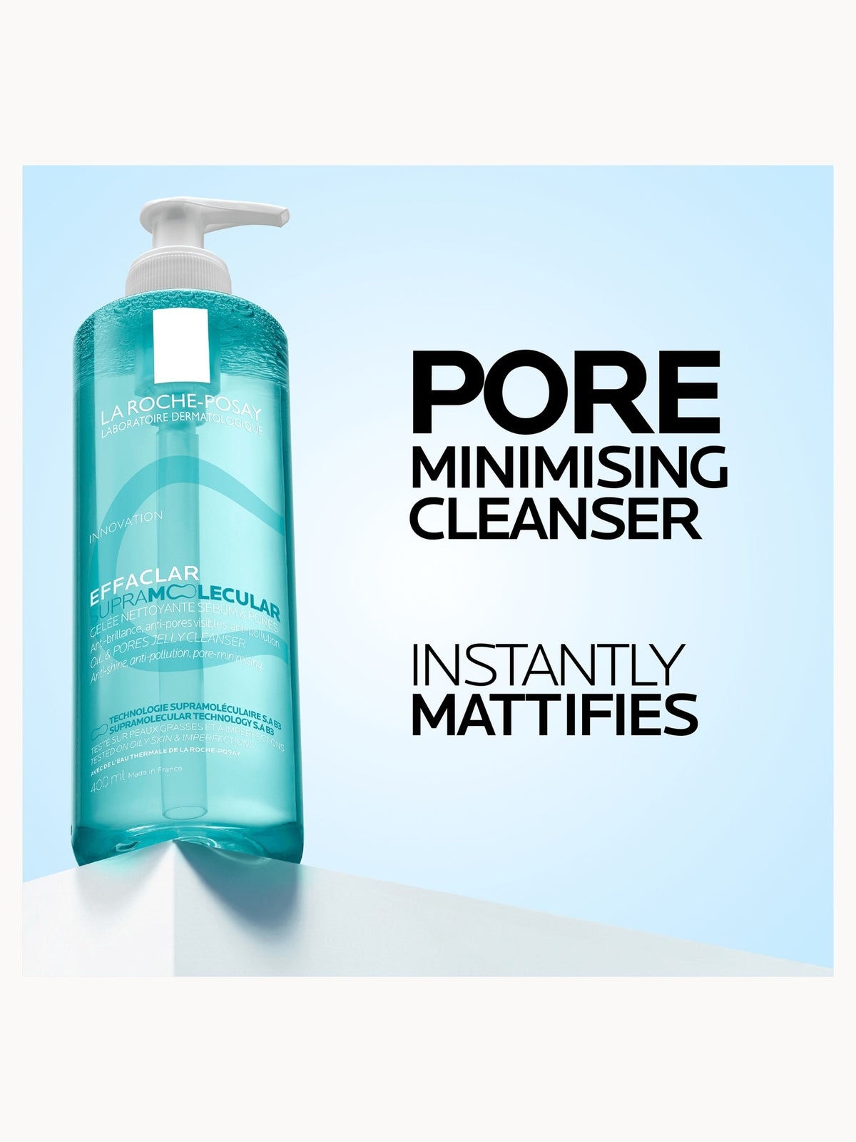 La Roche-Posay Effaclar Supramolecular Face Jelly Cleanser for Oily Skin & Visible Pores with Salicylic Acid & Niacinamide 400ml 2