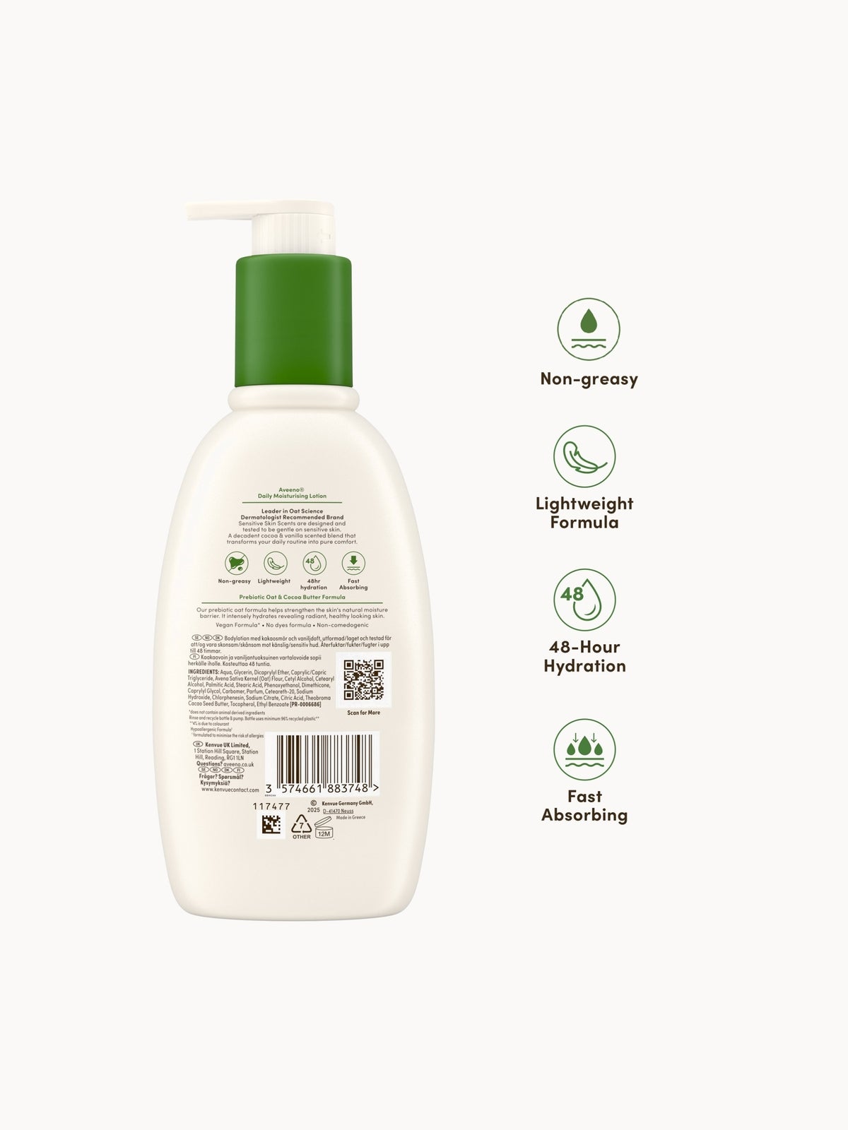 Aveeno Daily Moisturising Lotion Cocoa Vanilla 300ml 2