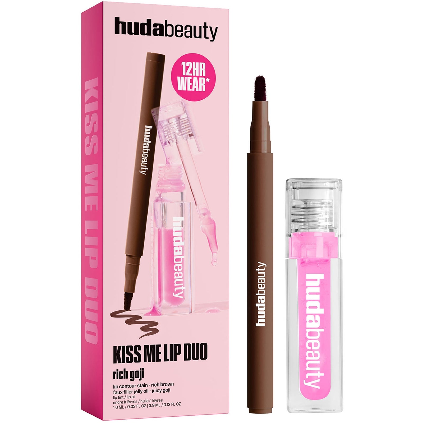 HUDA BEAUTY Kiss Me Lip Duo (Various Shades) - Rich Brown