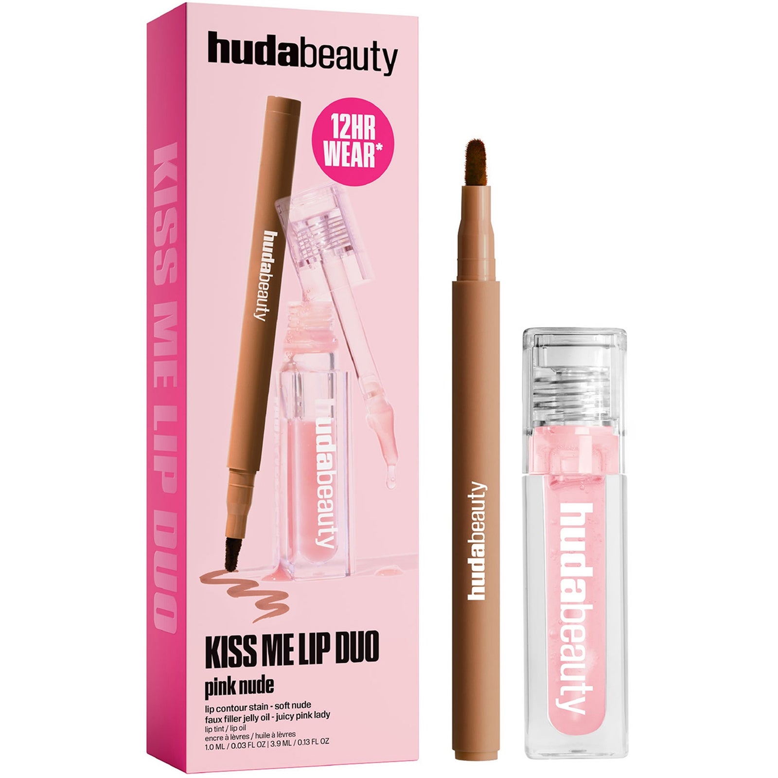HUDA BEAUTY Kiss Me Lip Duo (Various Shades) - Pinky Brown