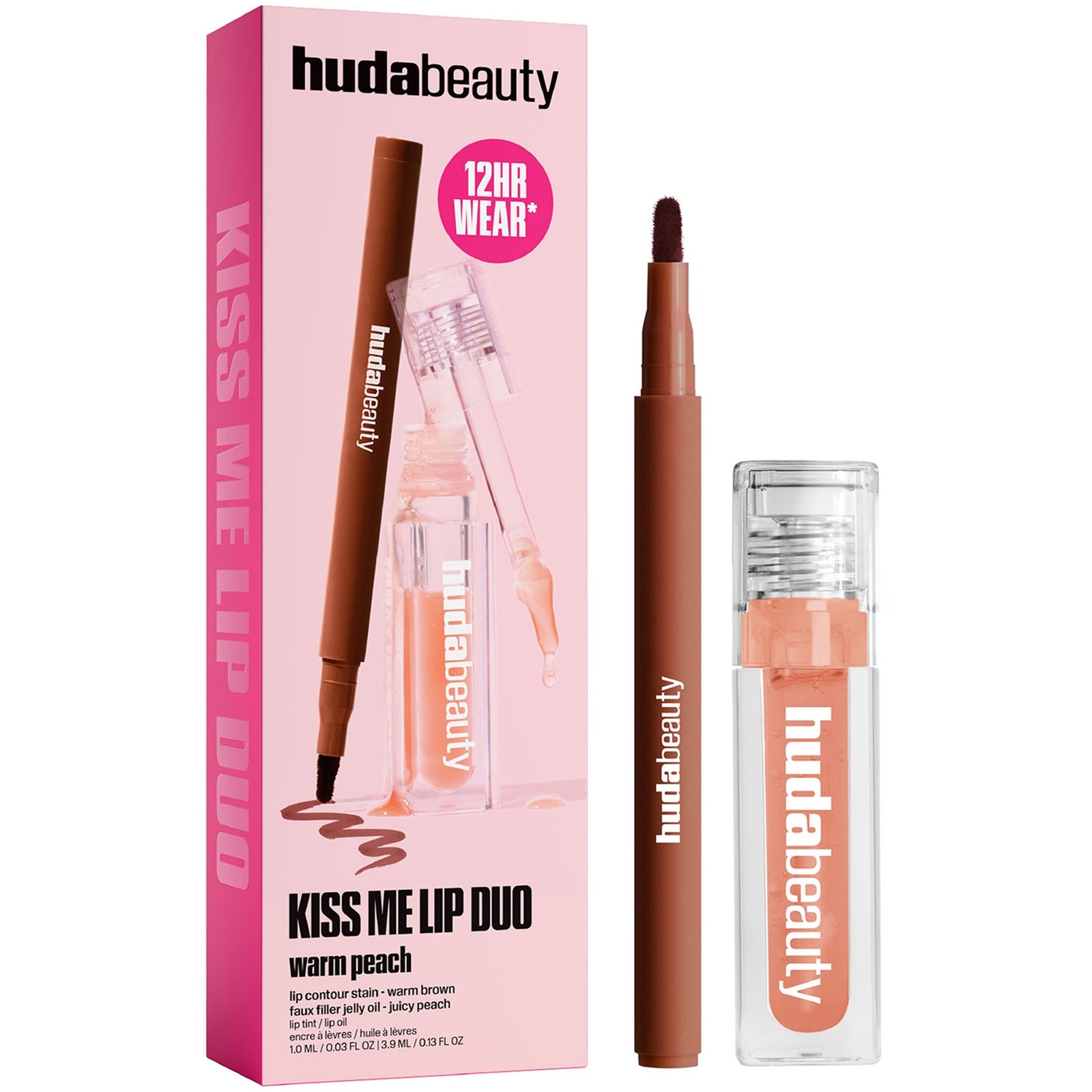 HUDA BEAUTY Kiss Me Lip Duo (Various Shades) - Warm brown