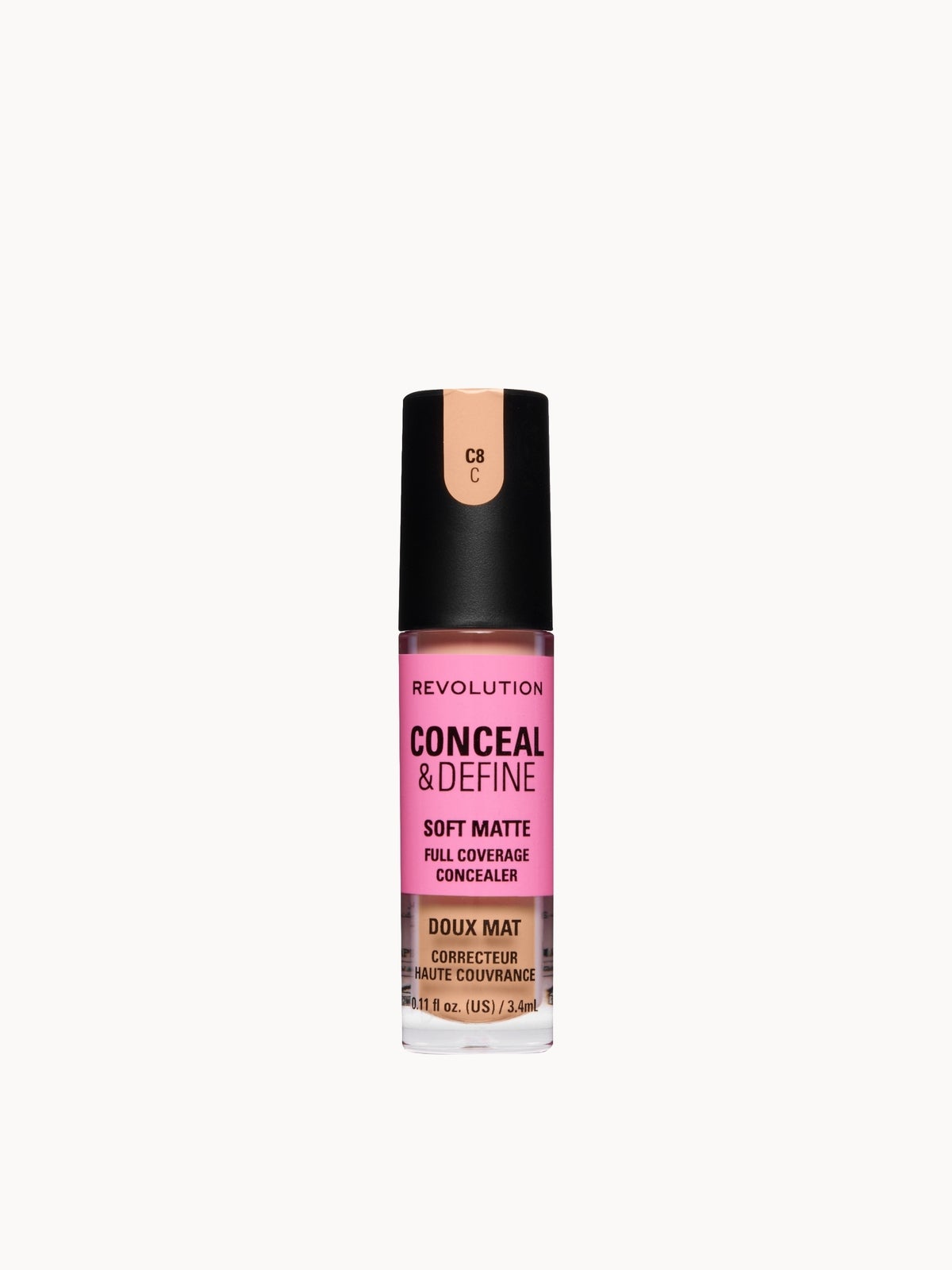 Revolution Conceal & Define Full Coverage Concealer, C8C Medium or Tan | Matte Finish for Dark Circles, Redness & Blemishes, Vegan & Cruelty-Free, 3.5ml - Image 3