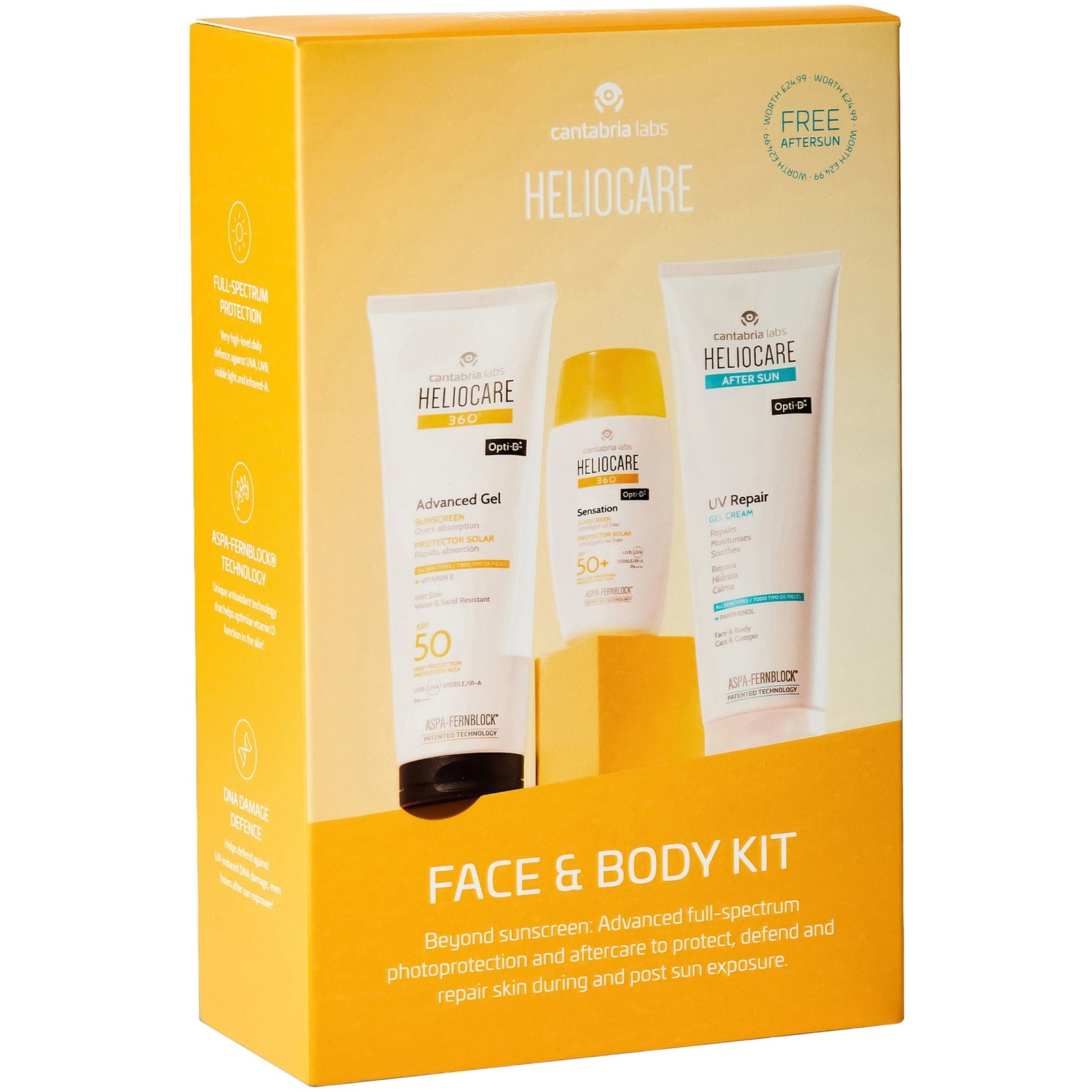 Heliocare Face and Body SPF 50 and After Sun Kit