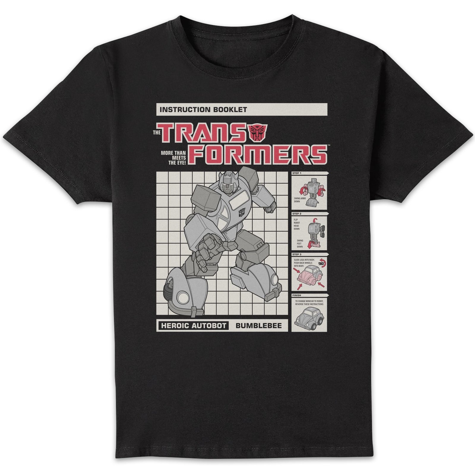 Transformers Bumblebee Instructional Men's T-Shirt - Black - 4XL