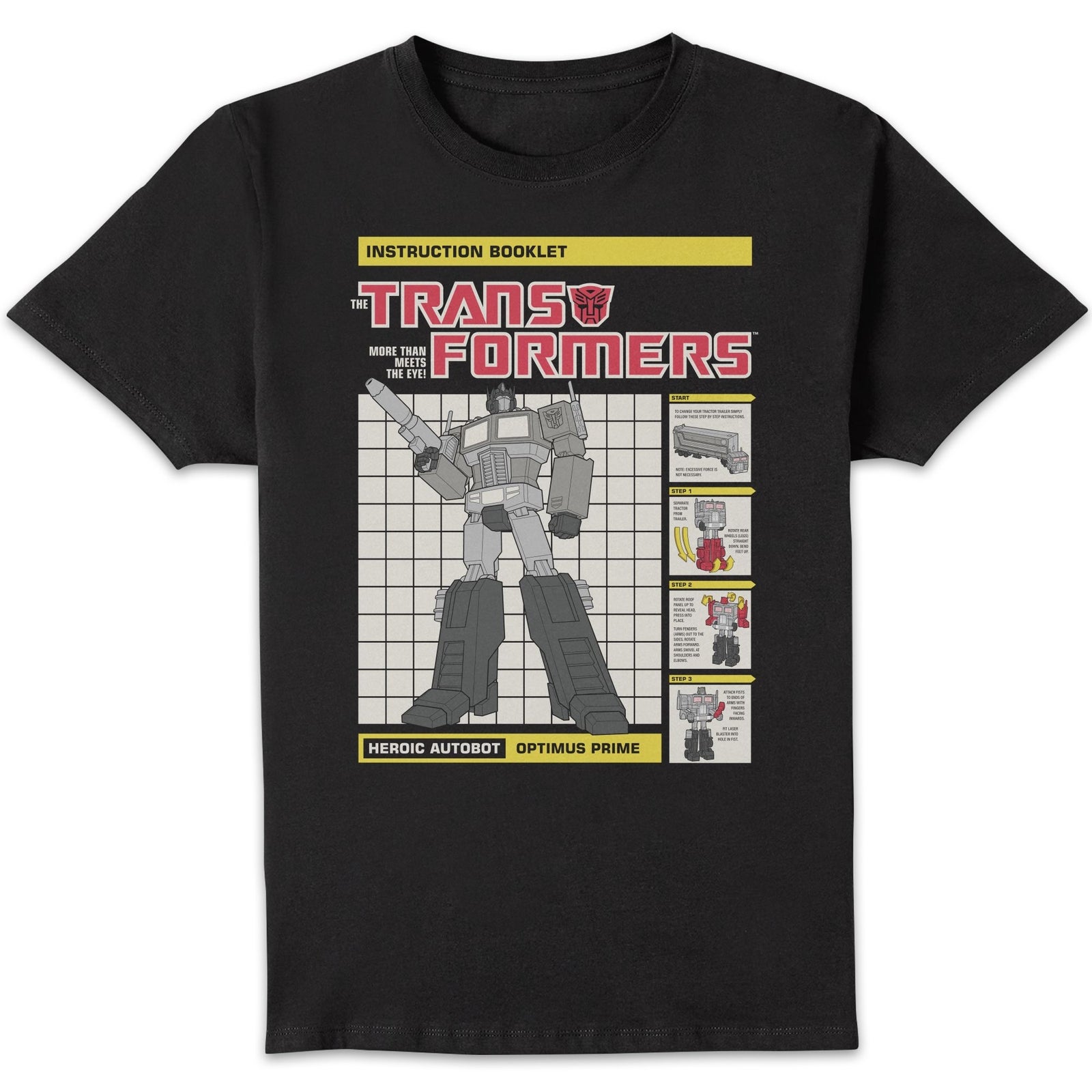 Transformers Optimus Prime Instructional Men's T-Shirt - Black - XXL