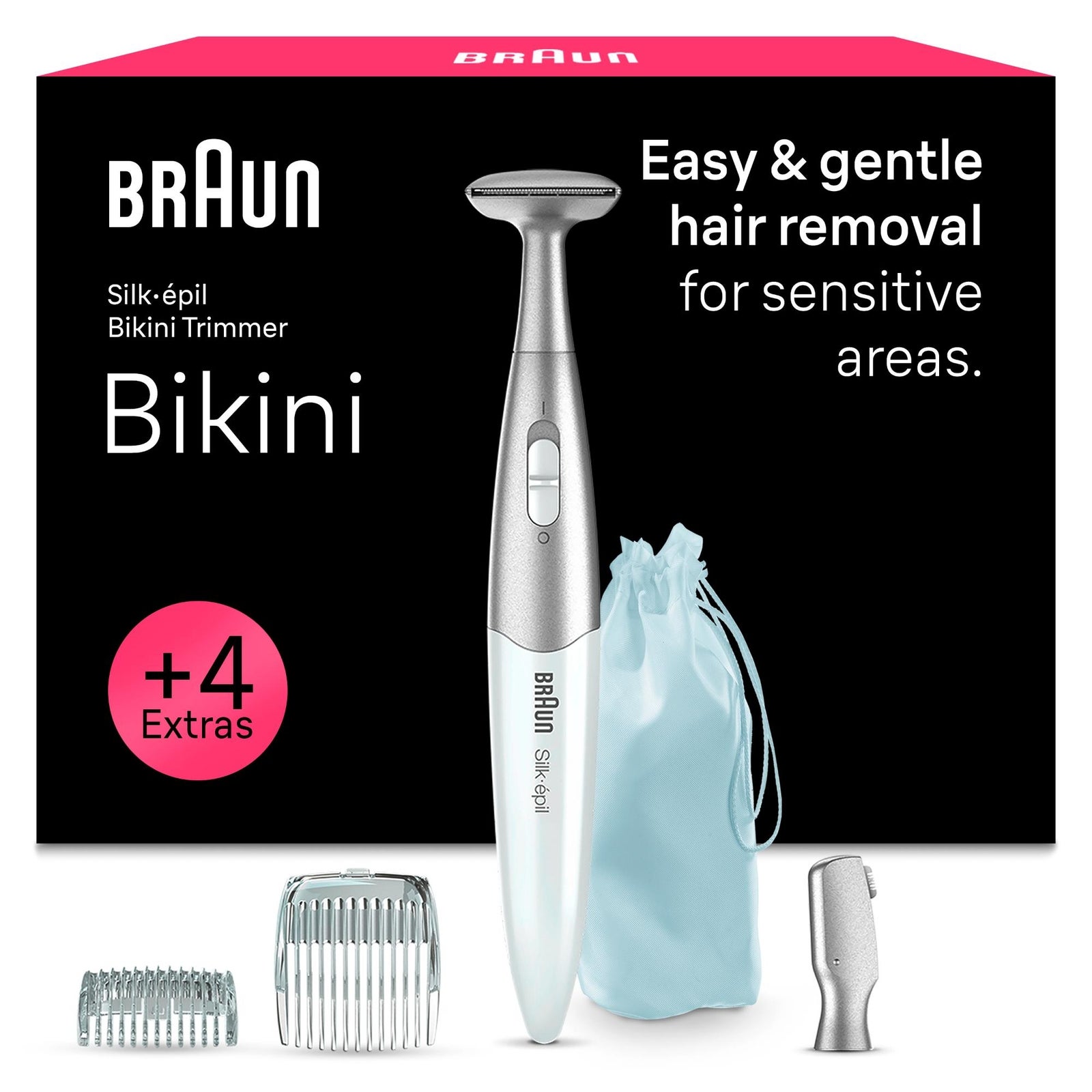 Braun Silk·épil Bikini Trimmer, Precision Trimmer & Styler, for Easy & Gentle Hair Removal, + 4 Extras, FG1100, White - Image 6