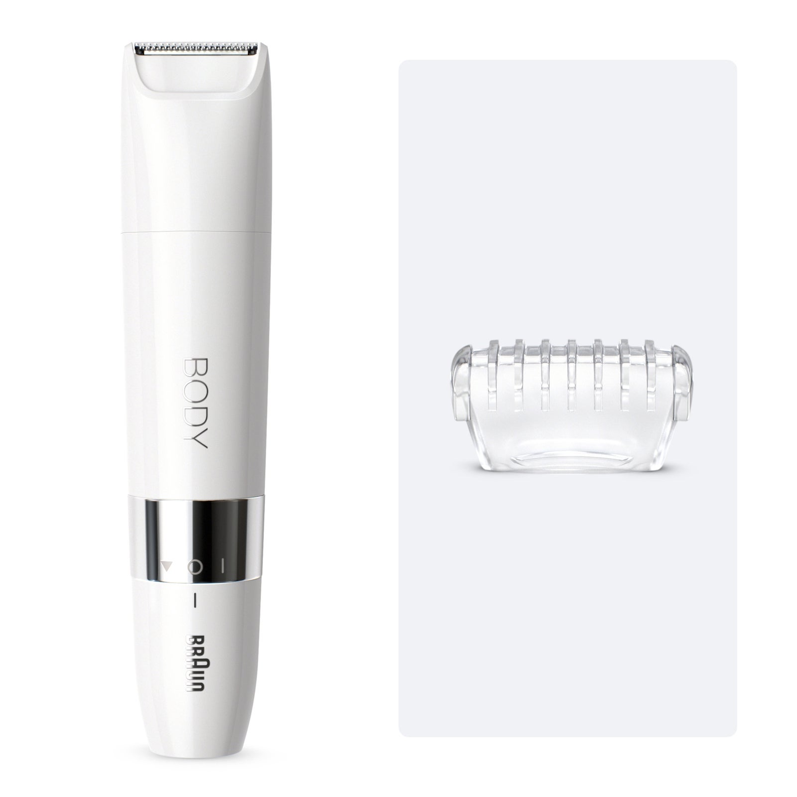 Braun Body Mini-Trimmer BS1000 - Körperhaarentfernung für Frauen und Männer Weiß: retailer-supplied image
