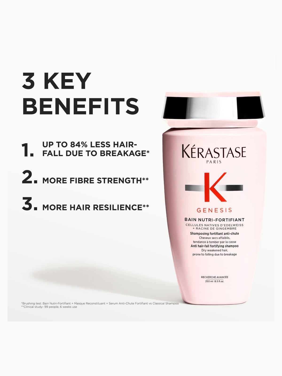 Kérastase Genesis Serum Anti-Chute Fortifiant Serum 90ml with Mini Deluxe Genesis Shampoo 30ml & Scalp Brush 2