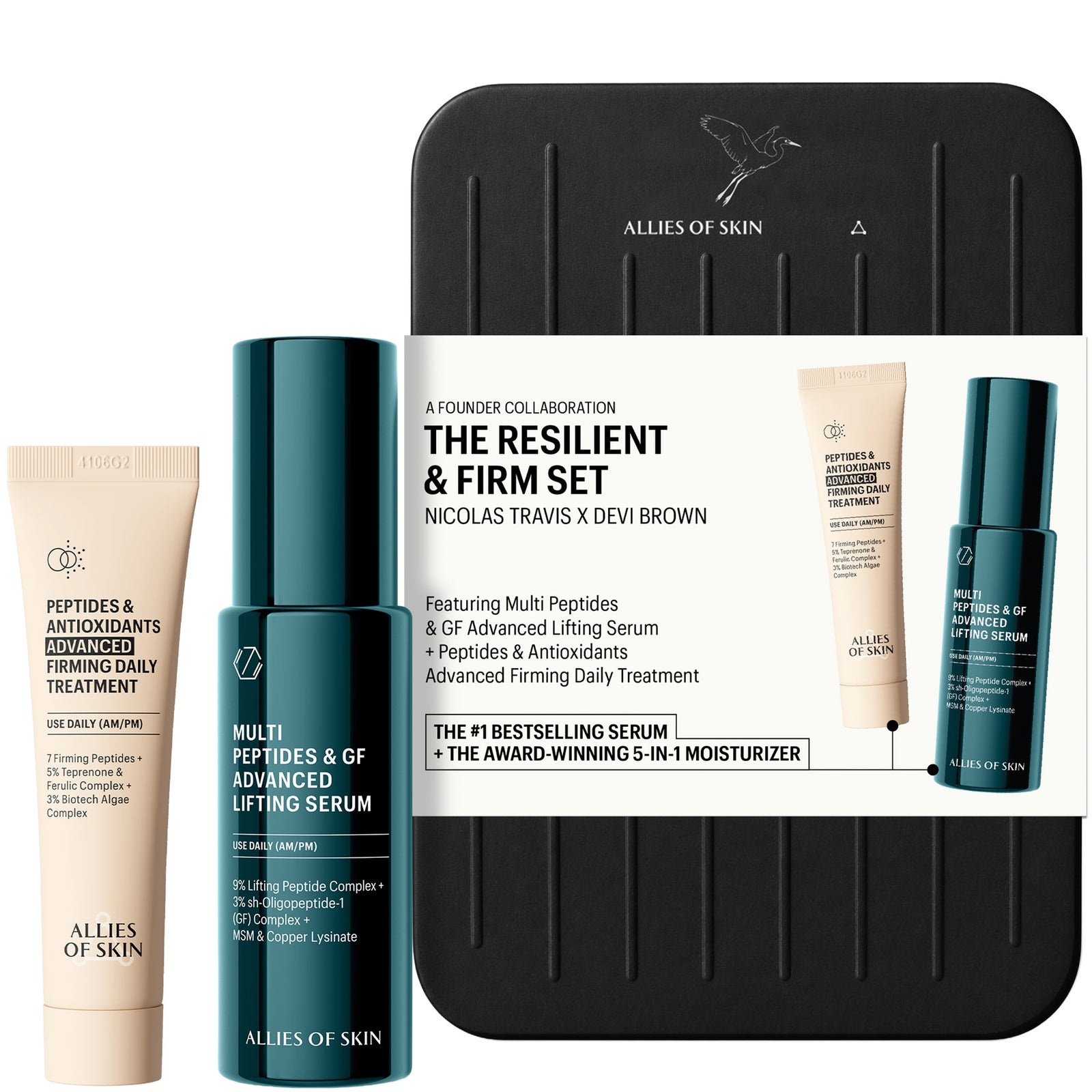 Allies of Skin Resilient & Firm Set Growth Factor Serum & Moisturiser Skincare Kit