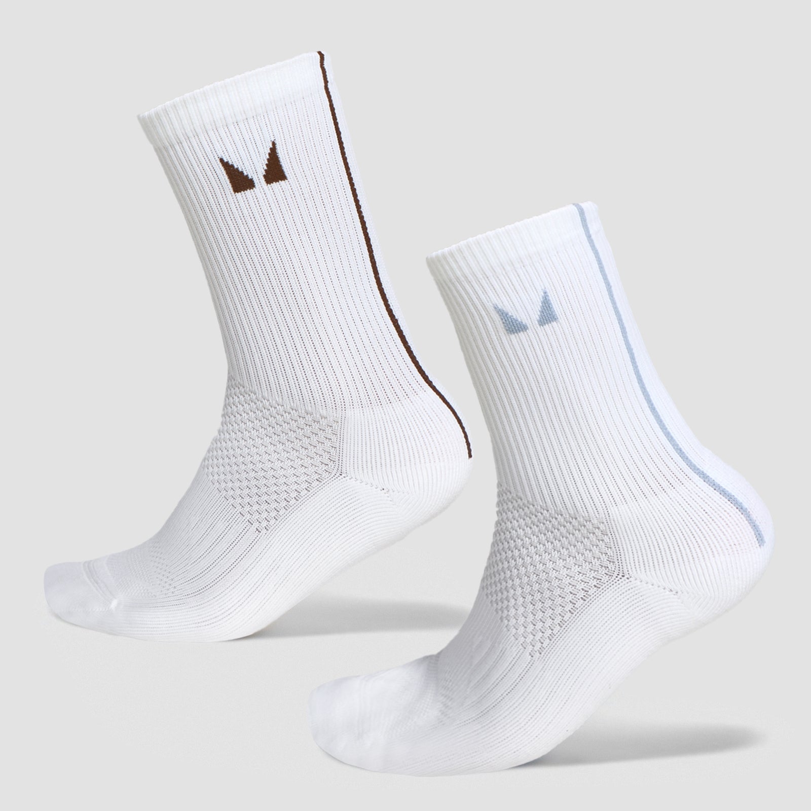 MP Stripe Running Socks (2 Pack) - Milk Chocolate/Denim Blue - UK 2-5