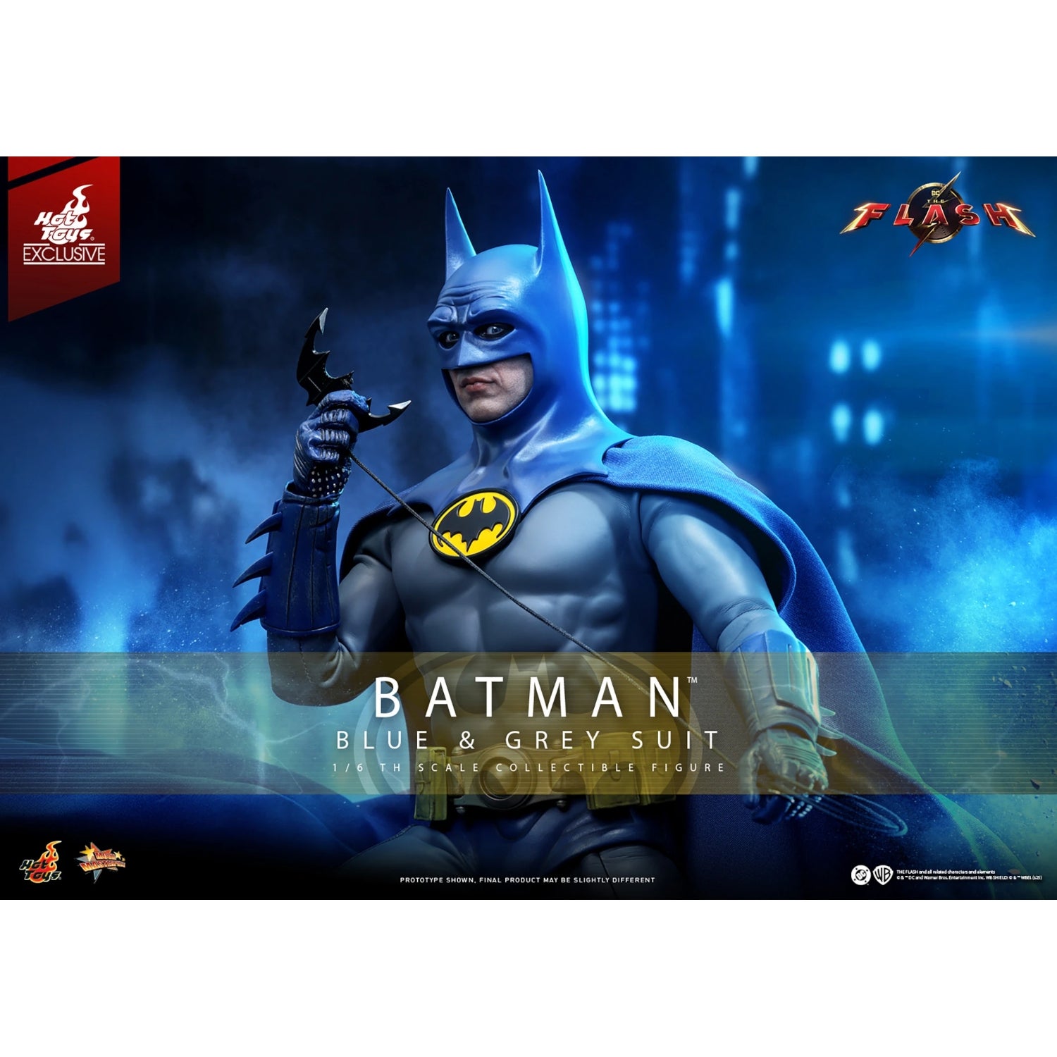 Hot Toys Exclusive DC Comics The Flash: Batman 1/6th Scale Statue (Blue & Grey Suit) (30cm)