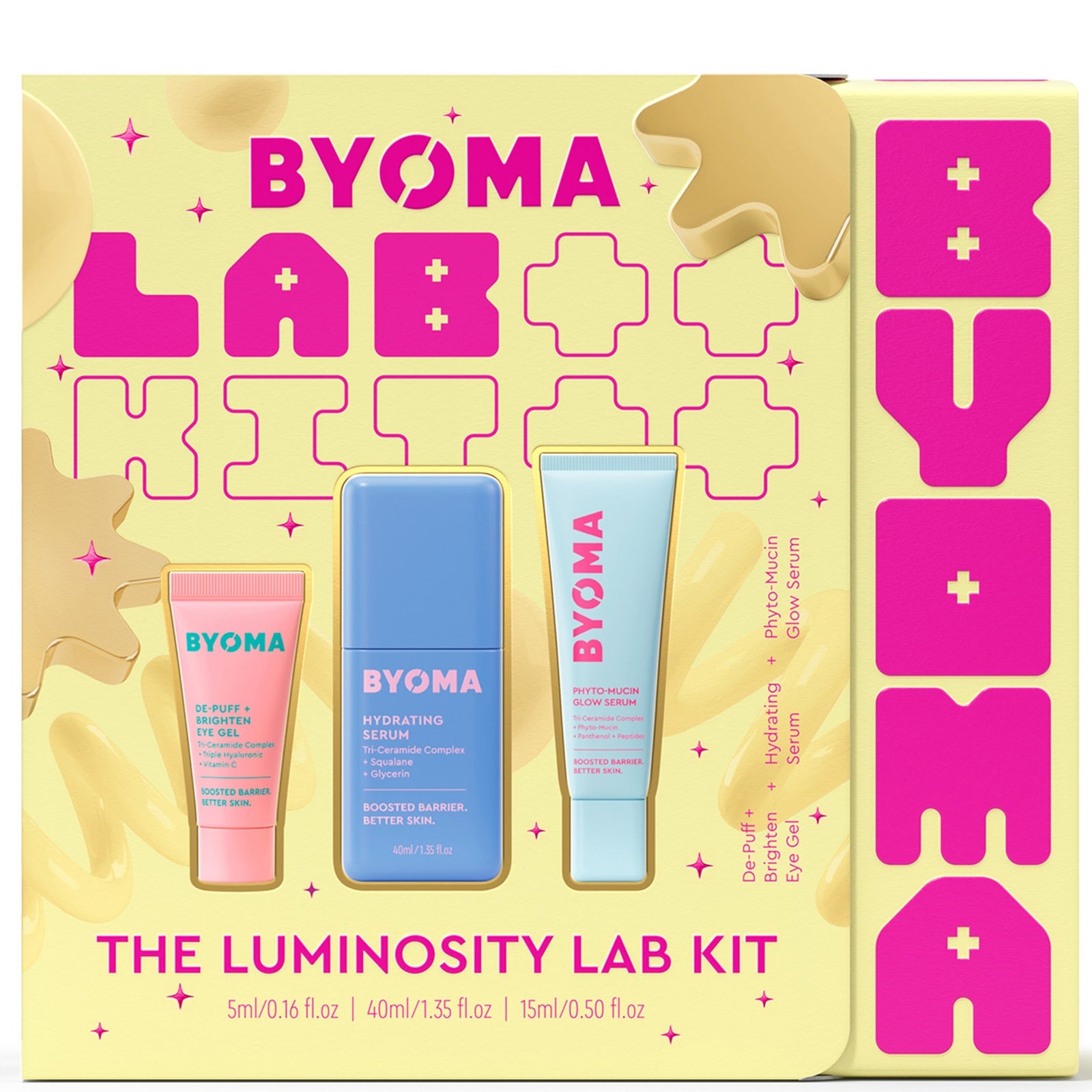 BYOMA The Luminosity Lab Kit, Skincare Set, Travel Size Skincare | 3 Travel-Size Products, Hydrating Serum, Phyto-Mucin Glow Serum, De-Puff Eye Gel, Clinically Proven, Korean Skin Care Set - Image 2