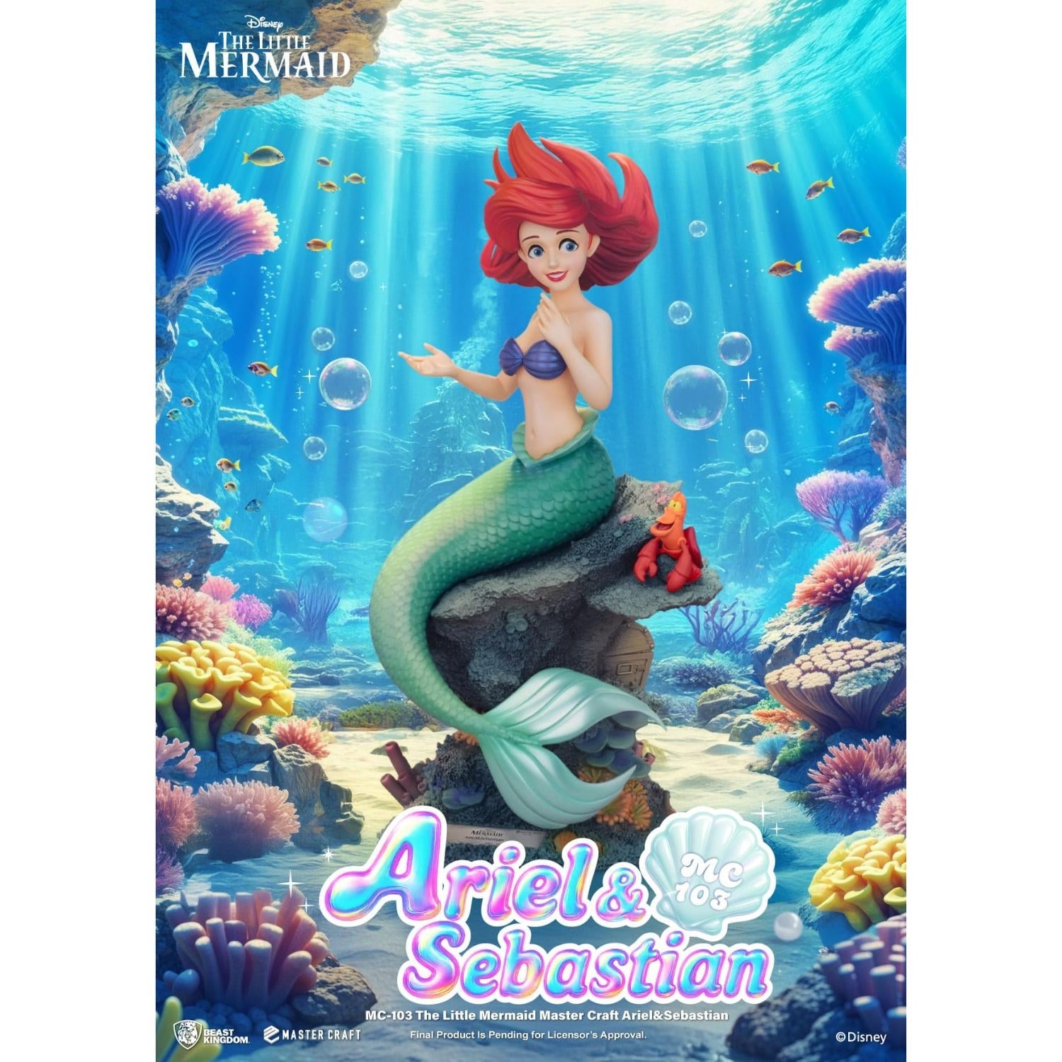 Beast Kingdom The Little Mermaid Master Craft Statue Ariel & Sebastian 42 cm