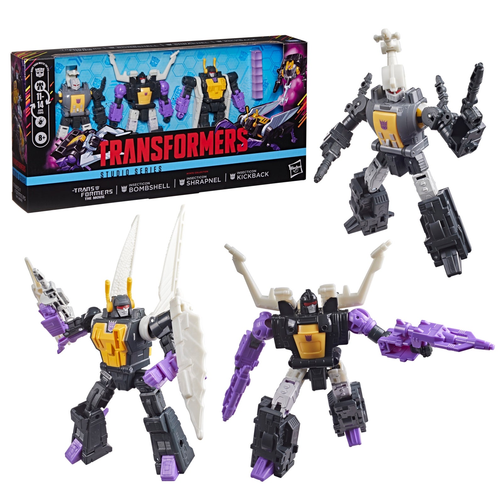 Transformers Toys Studio Series Insecticon 3-Pack, 14-cm Robot Action Figures, 8+