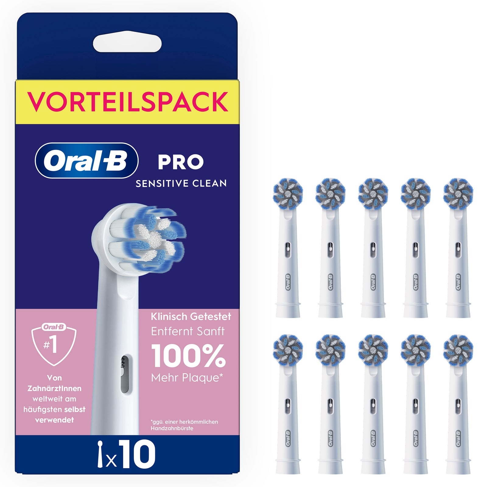 Oral-B Aufsteckbürsten PRO Sensitive Clean, Weiß, 10 Stück | Original Zahnbürstenaufsatz für Elektrische Zahnbürste, Sanfte Und Effektive Zahnreinigung - Bild 4