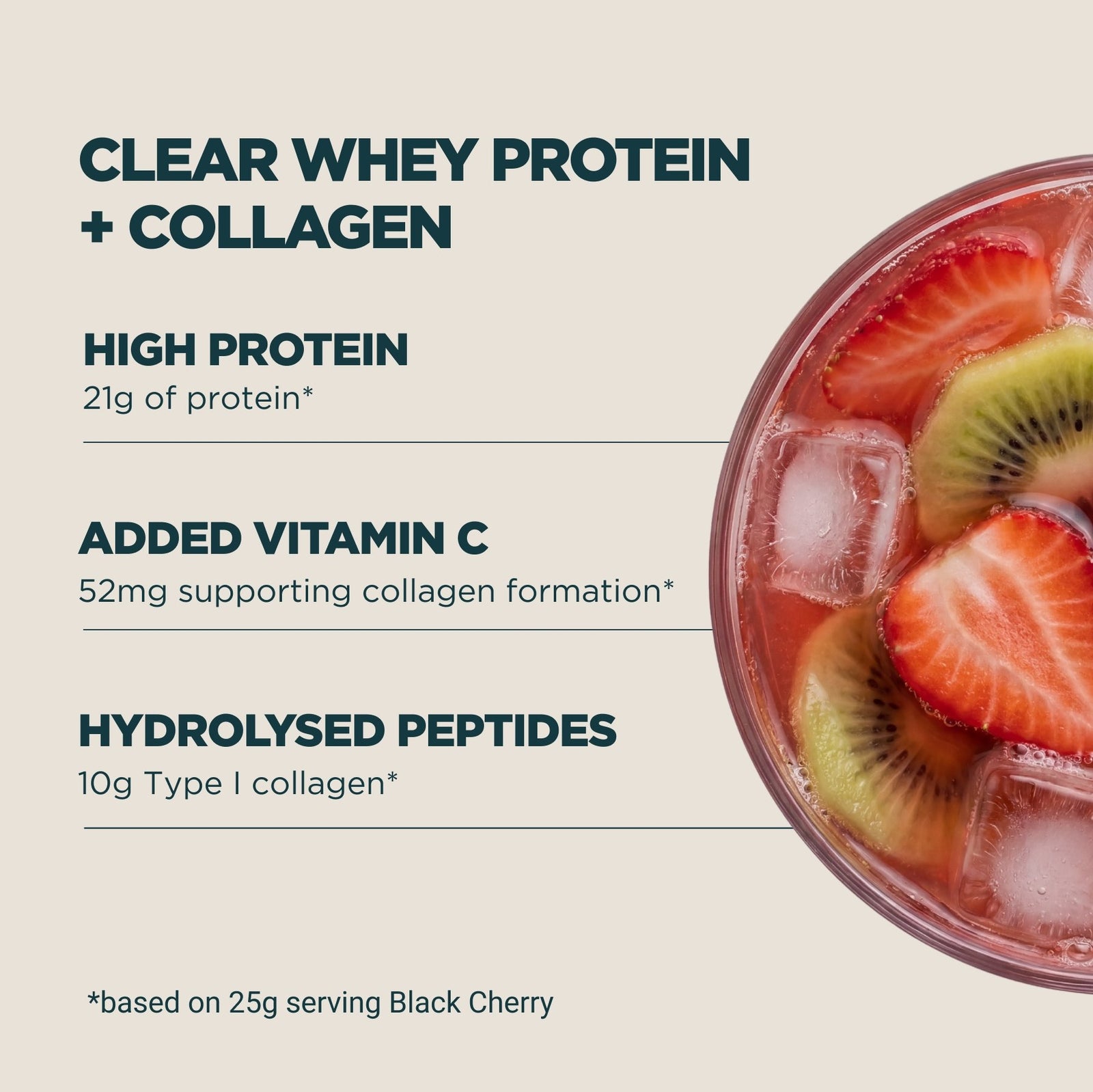 Myprotein Clear Whey Protein + Collagen - 480G - 20servings - Strawberry Kiwi