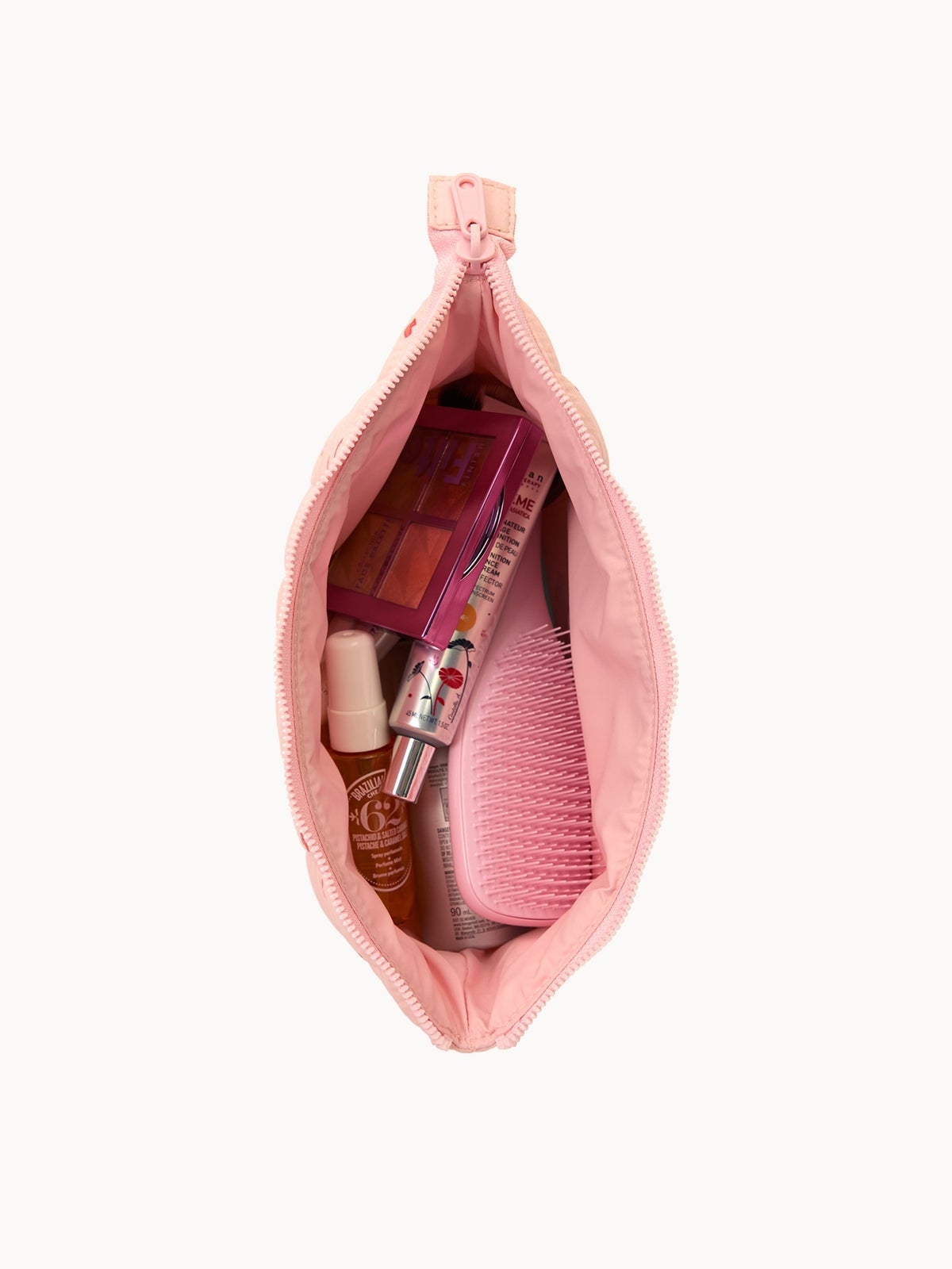 The Flat Lay Co. Marshmallow Essential Makeup Pouch & Tangle Teezer Detangler Duo 4