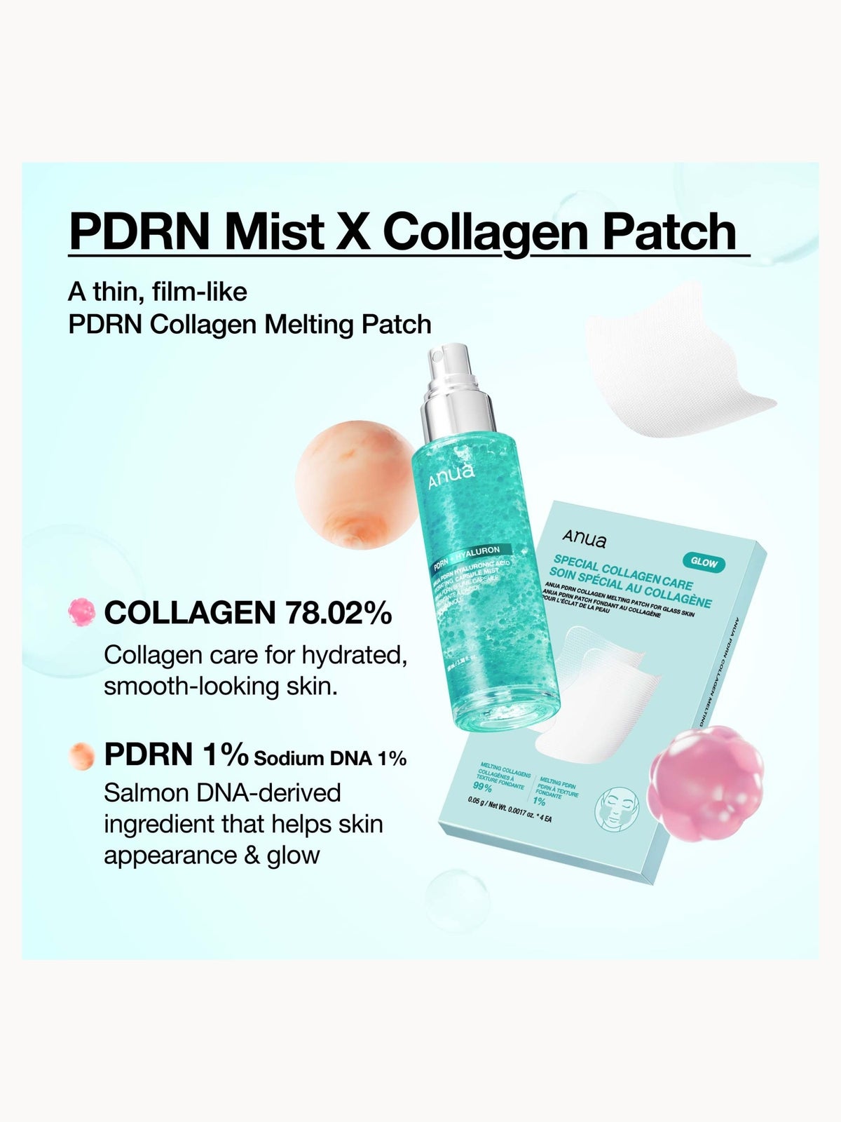 Anua PDRN Collagen Melting Patch For Glass Skin (4 Pack) 4