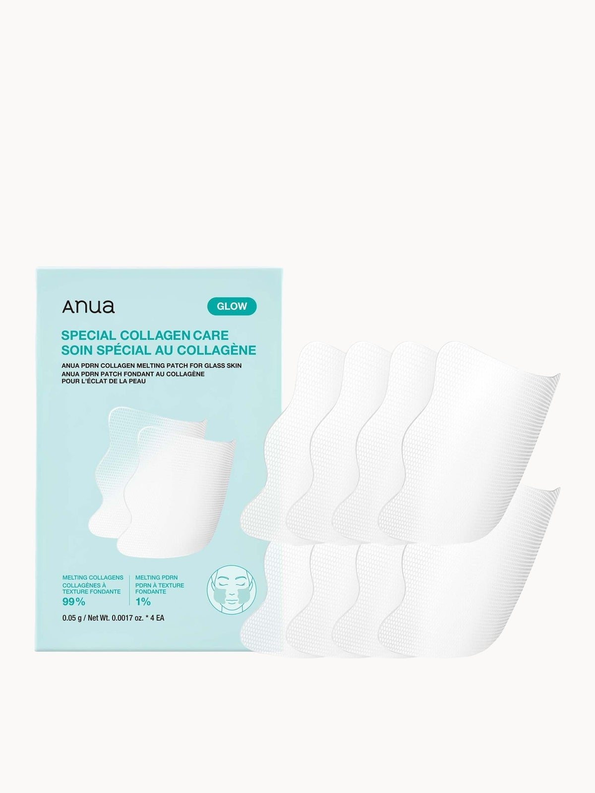 Anua PDRN Collagen Melting Patch For Glass Skin (4 Pack)
