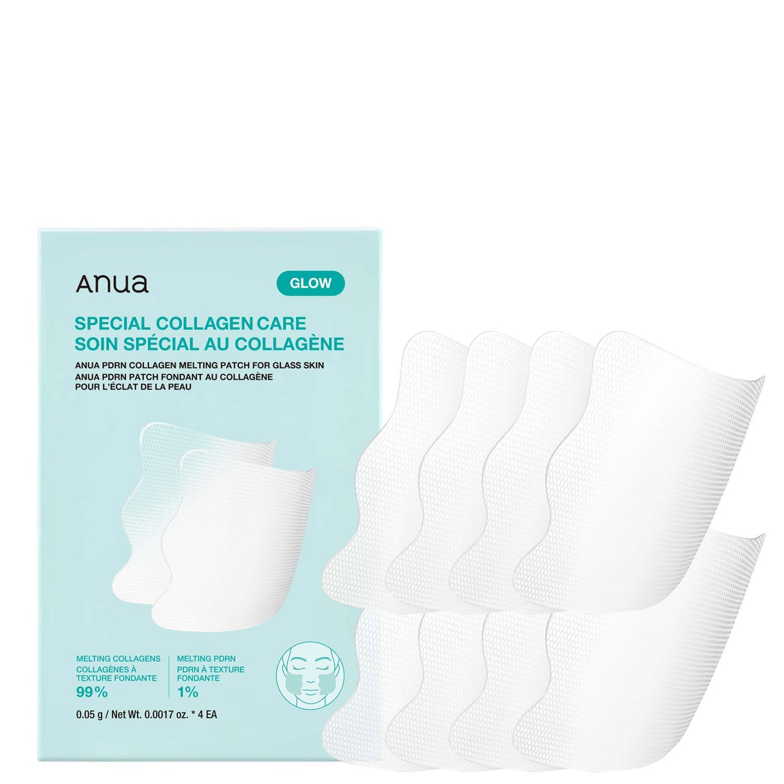 Anua PDRN Collagen Melting Patch For Glass Skin (4 Pack)