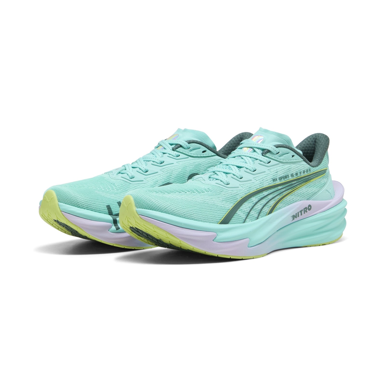 PUMA X HYROX Femme Deviate Nitro 4 Trainers - Intense Mint/Light Lavender