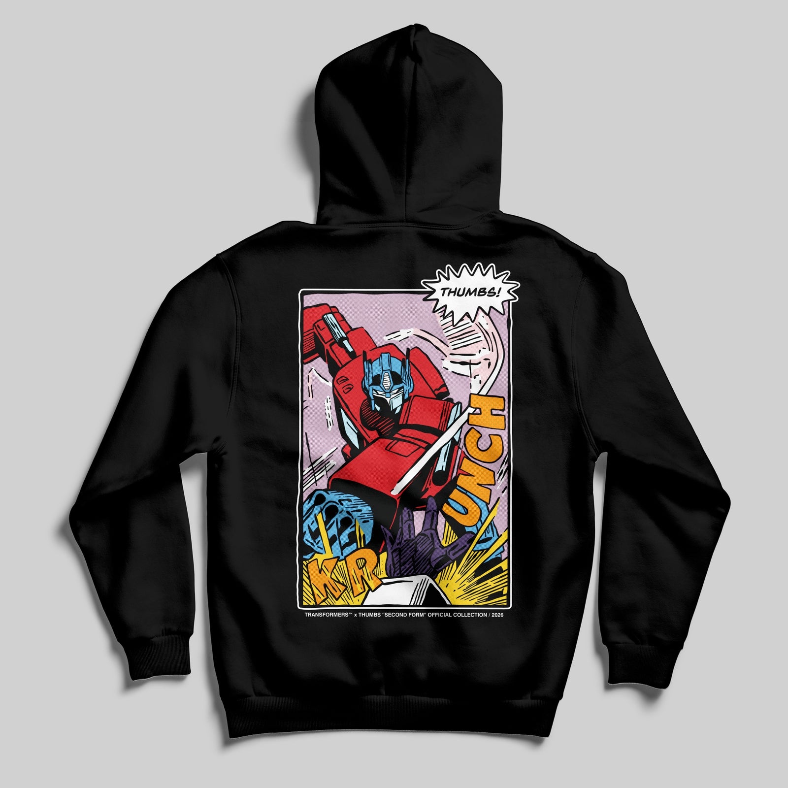 Transformers x THUMBS Zavvi Exclusive Optimus Prime Comic Sweat à Capuche Black