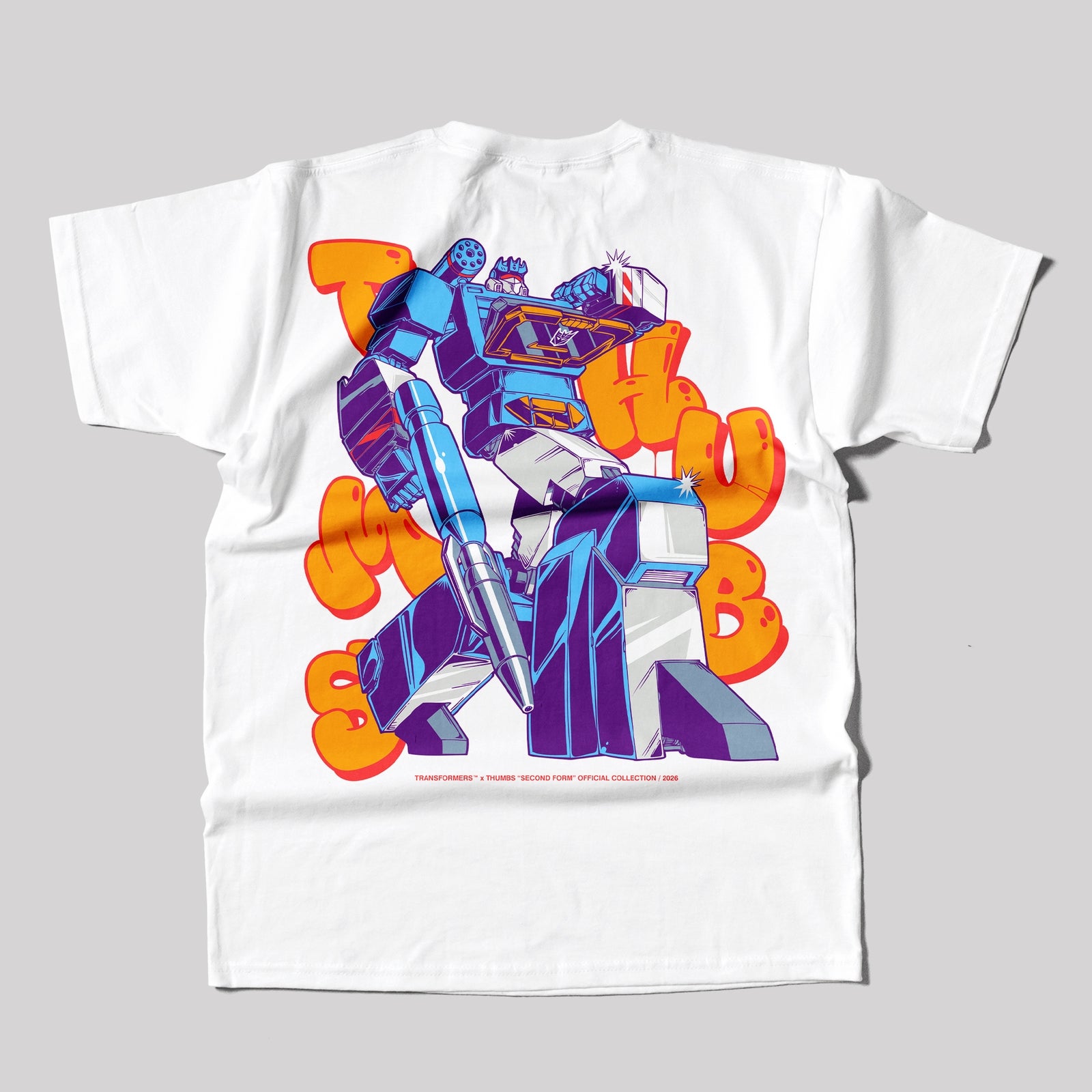 Transformers x THUMBS Soundwave Aerosol T - shirt White