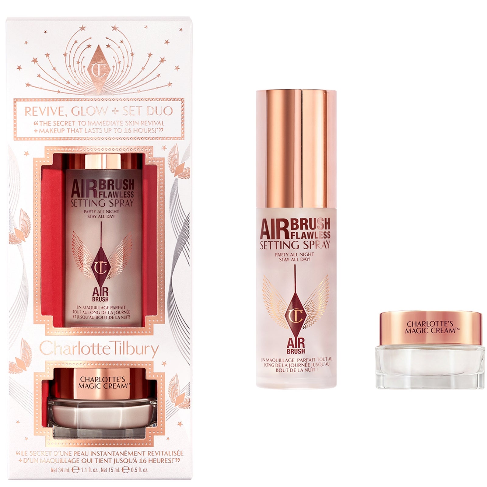 Charlotte Tilbury Revive, Glow + Set Duo (Worth £48)