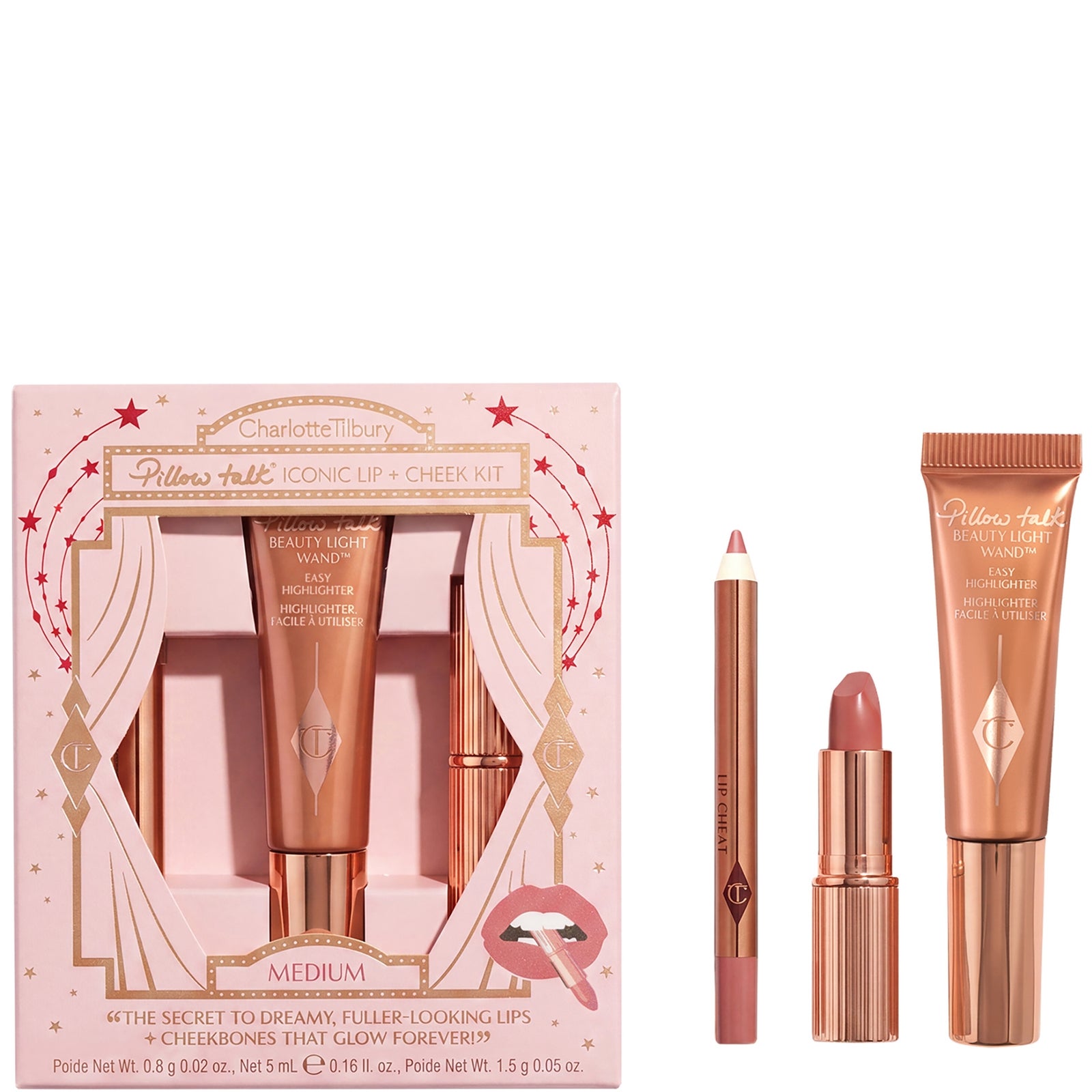 Charlotte Tilbury Pillow Talk Iconic Lip + Cheek Kit - Medium (Worth £40)