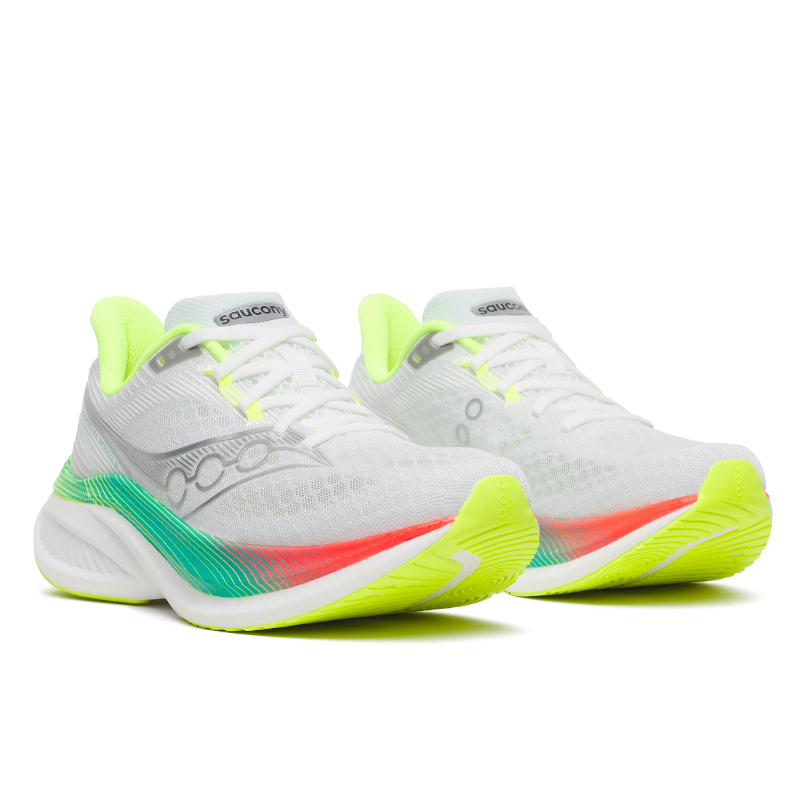 Saucony Femme Endorphin Speed 5 Trainers - Blanc/Multicolore