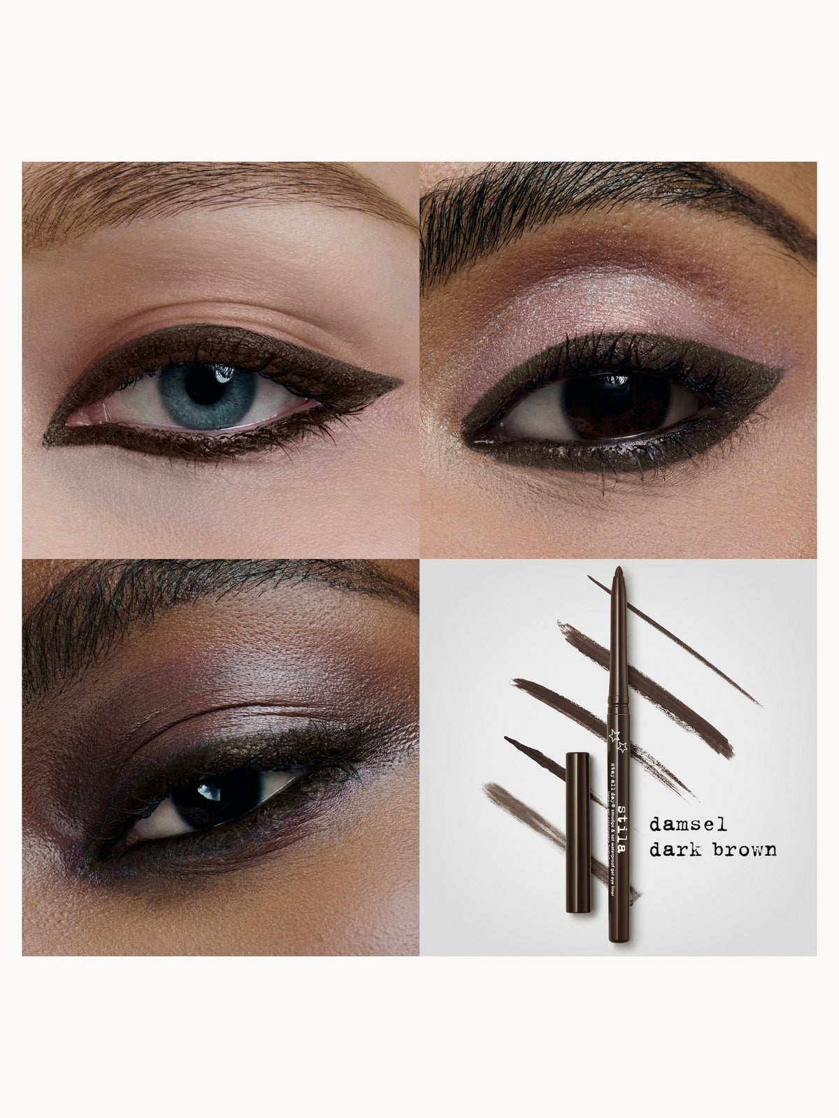 Stila Stay All Day® Smudge & Set Waterproof Gel Eye Liner (Various Shades) - Damsel Dark Brown 2