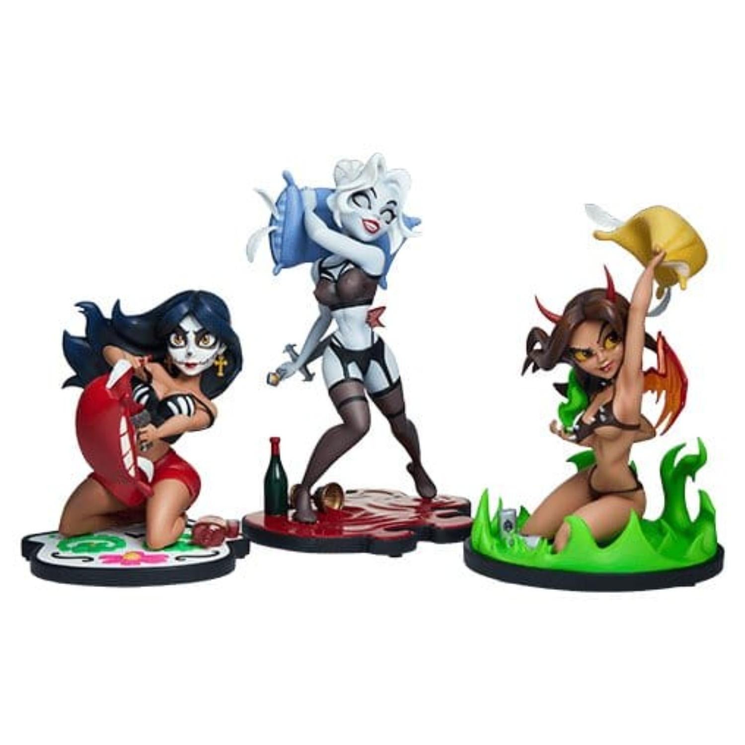 Sideshow Coffin Comics Designer Statues Set Sleepover In Hell