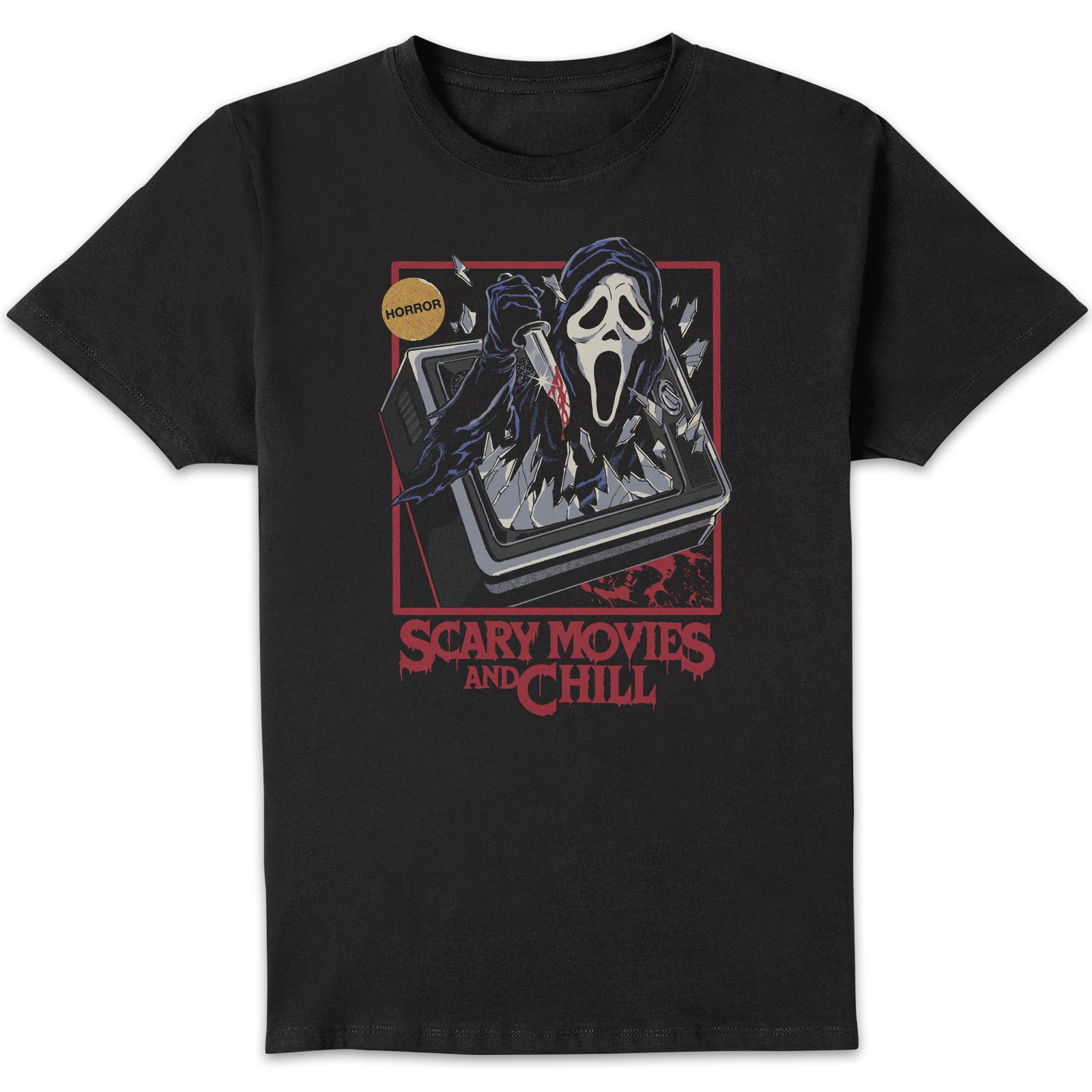 Ghost Face & Steven Rhodes - Scary Movies And Chill T - shirt Black