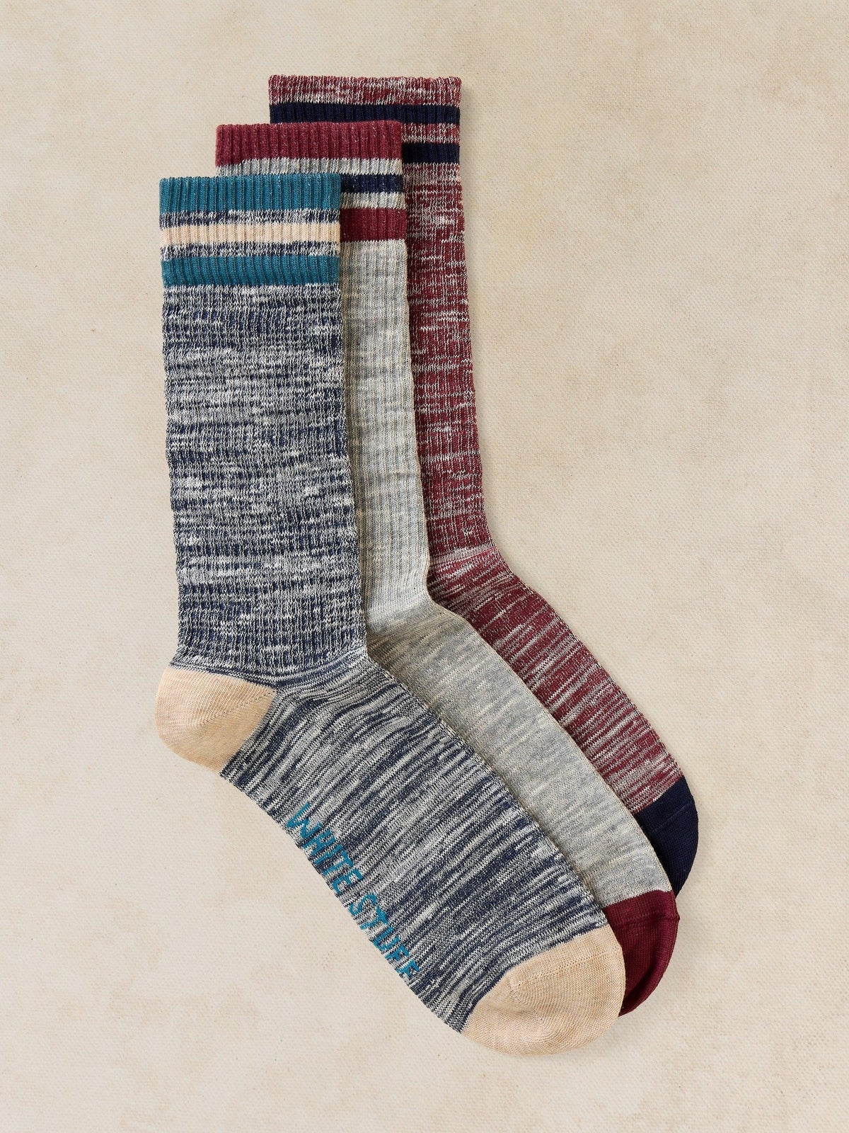 3-er Pack gerippte Sportsocken - 44-46