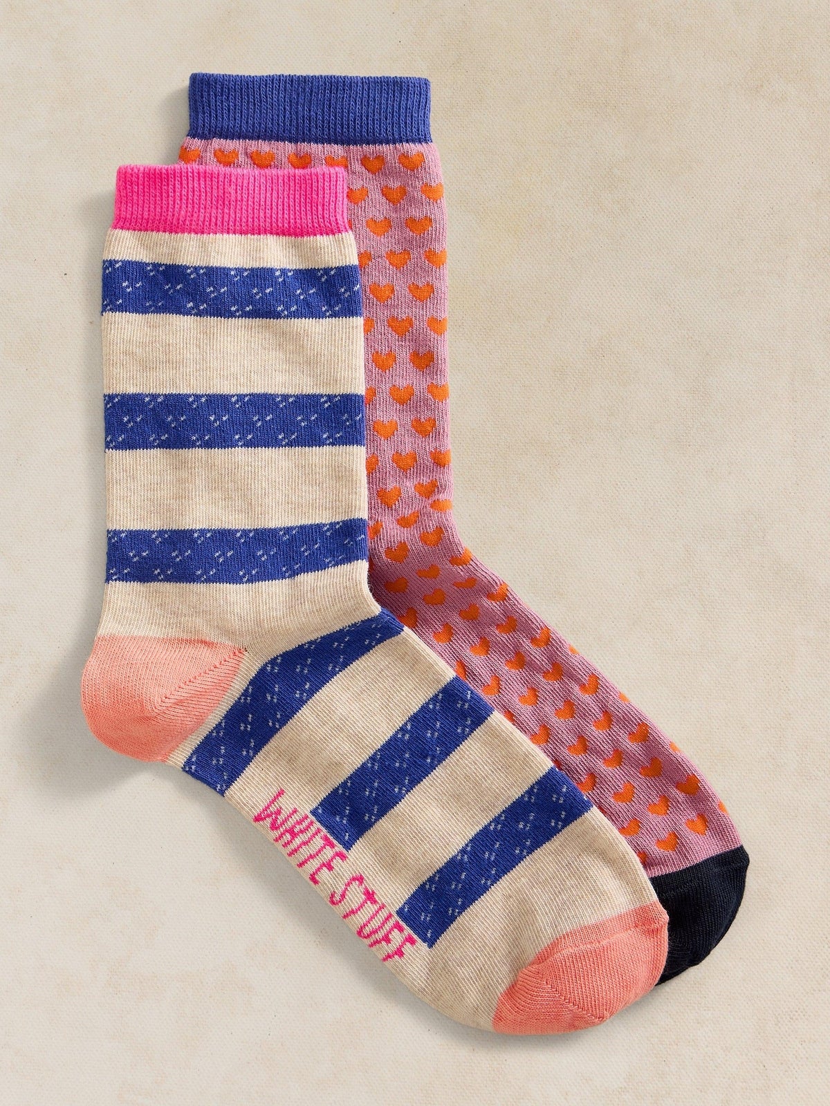 2er-Pack Socken Herzen & Streifen - 39-41