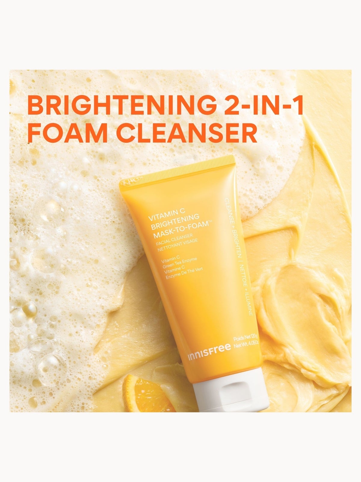 INNISFREE Vitamin C Mask To Foam Cleanser 120ml 3