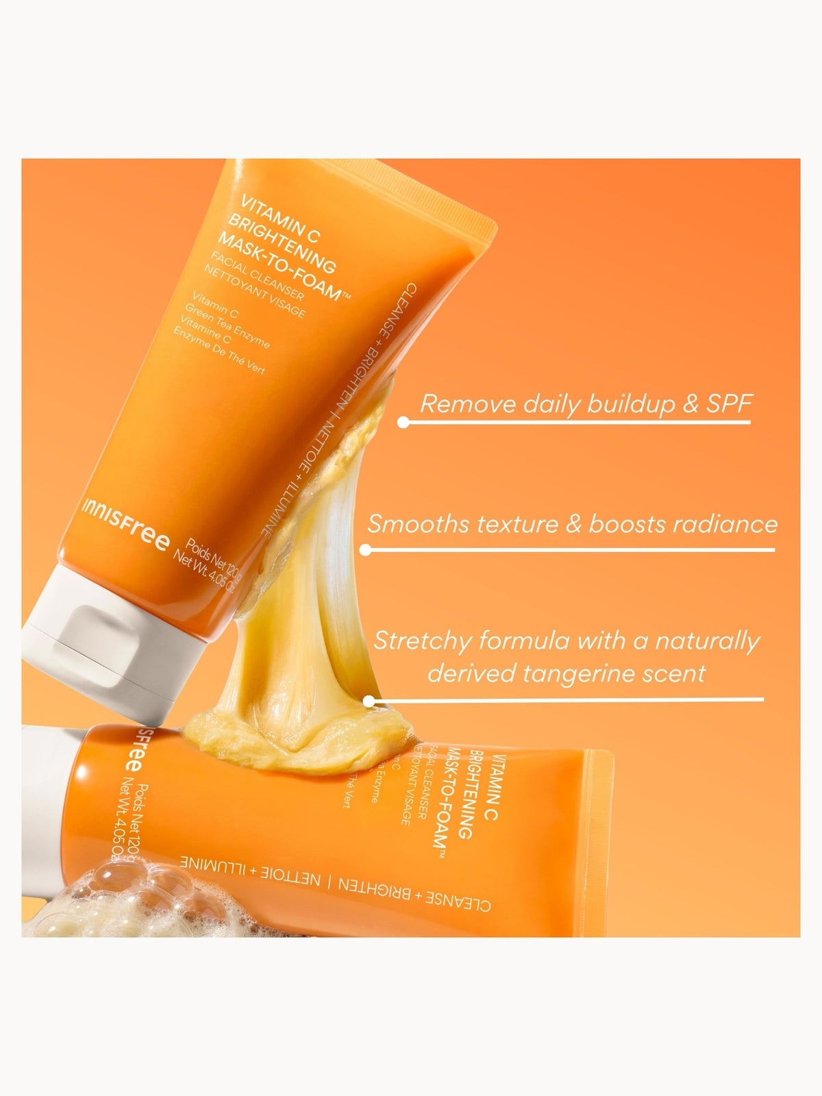 INNISFREE Vitamin C Mask To Foam Cleanser 120ml 4