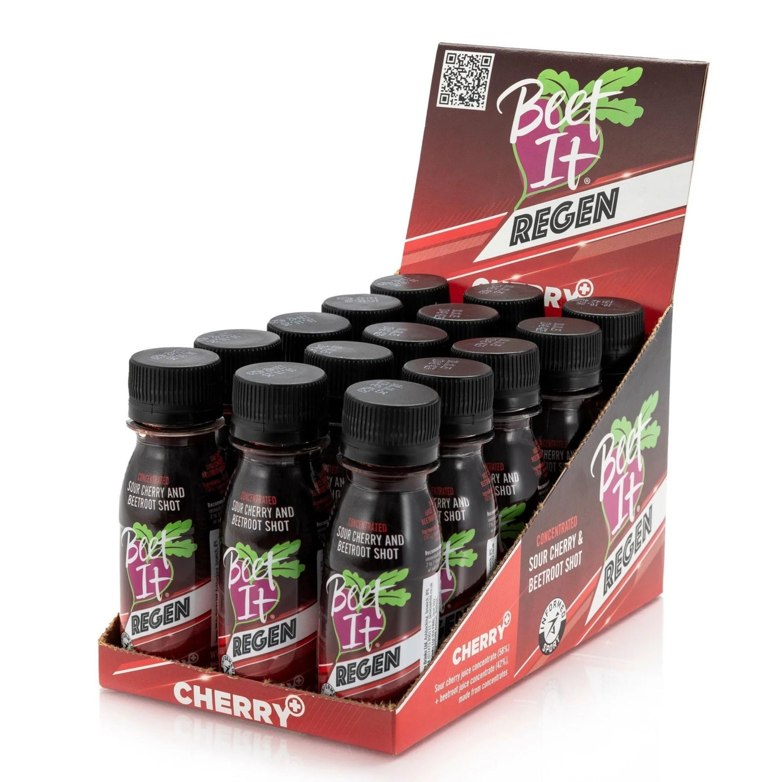 Beet It Sport, Regen Cherry + Shot, 15 x 70ml