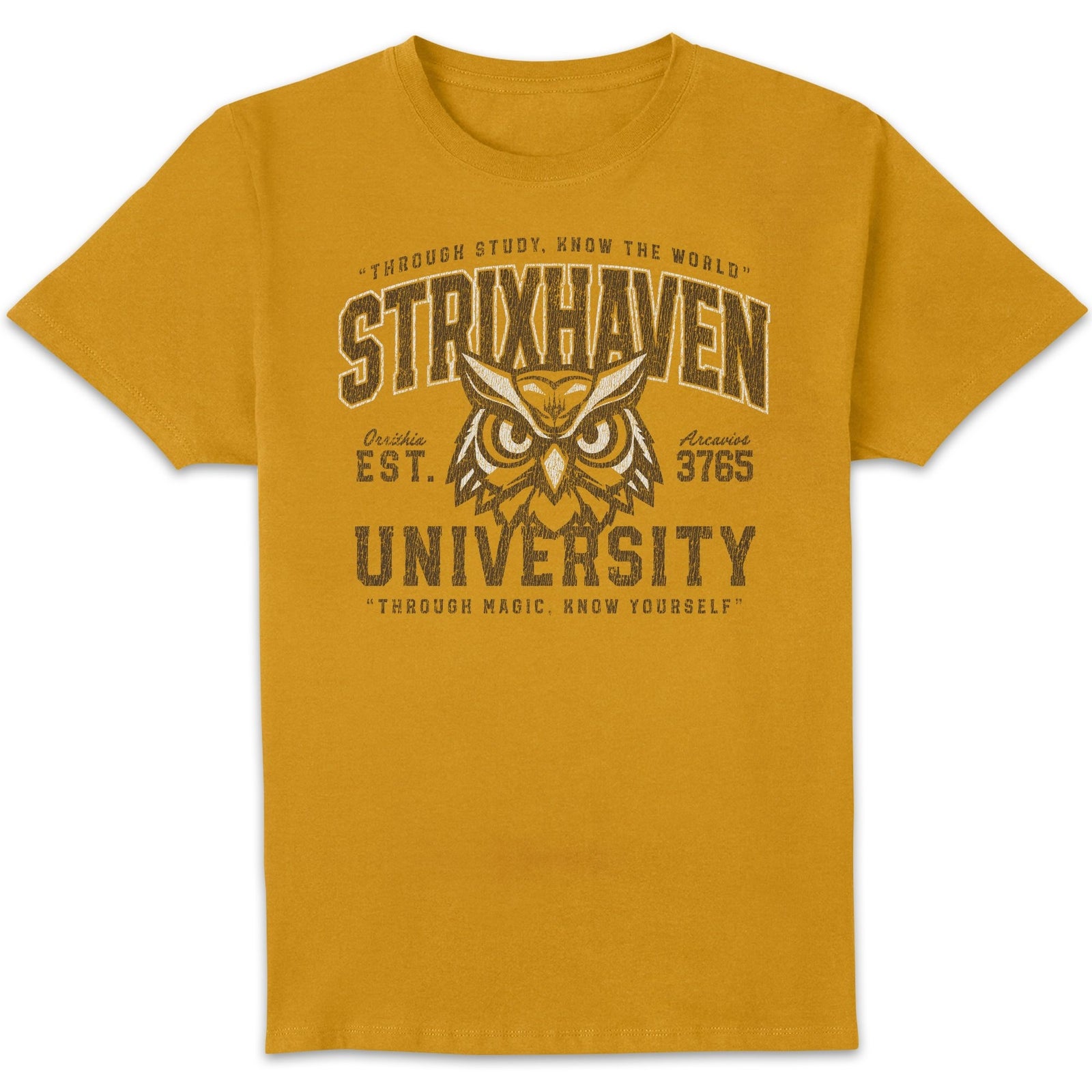 Magic the Gathering Strixhaven Mantra T - shirt Mustard