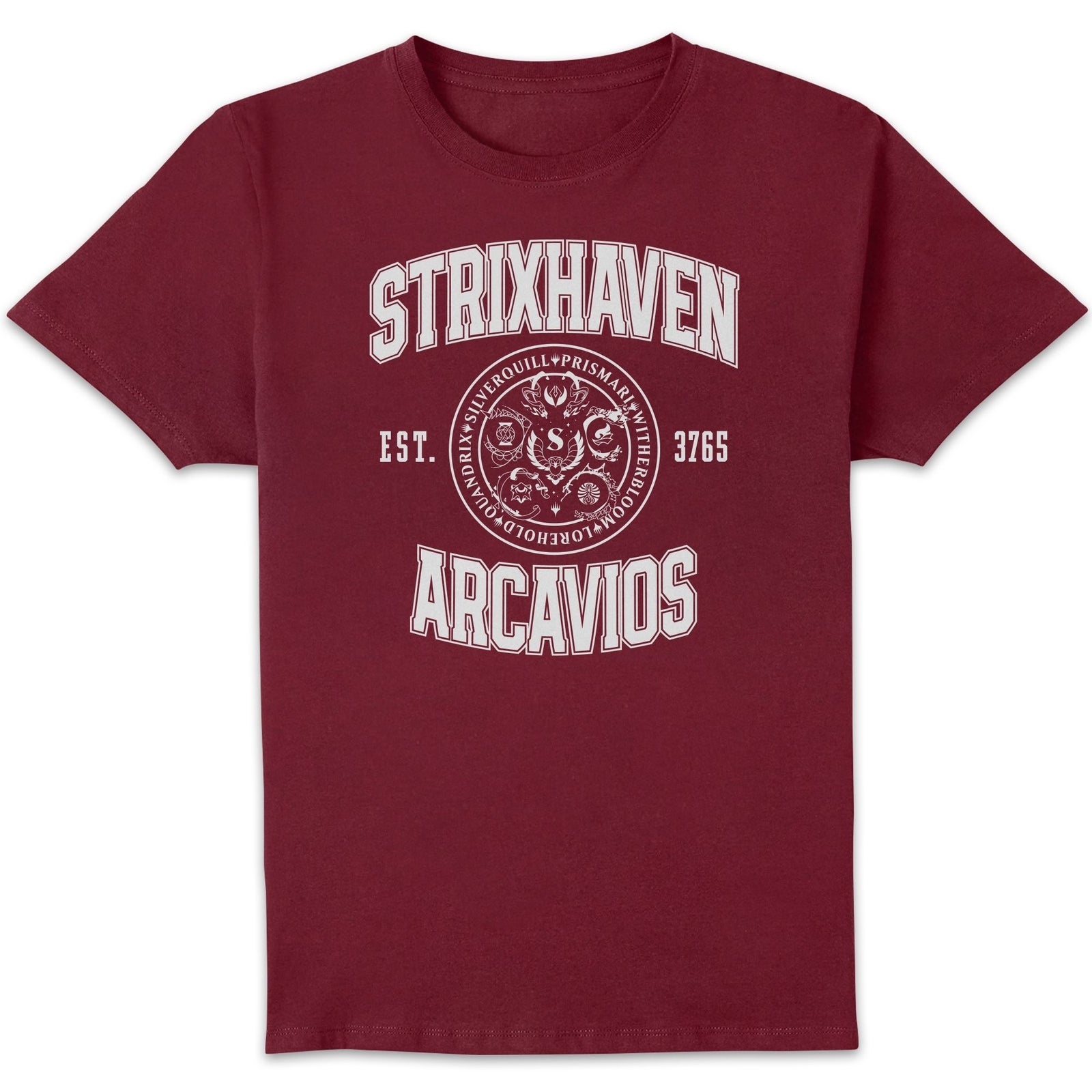 Magic the Gathering Strixhaven Stamp T - shirt Burgundy