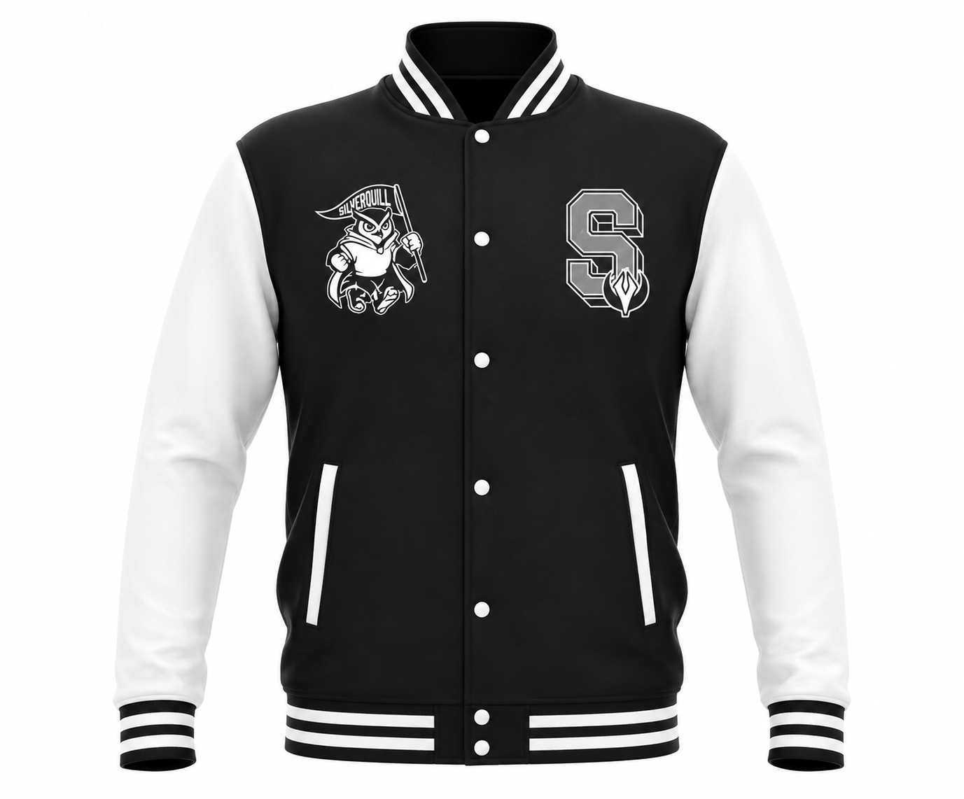 Magic the Gathering Strixhaven Silverquill Varsity Jacket Black / White
