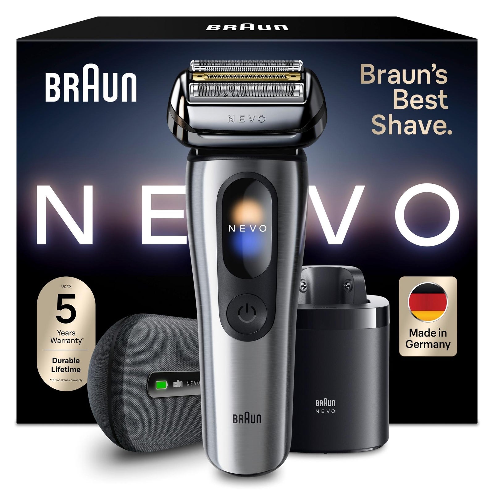 Braun Braun/Silber Nevo Elektrorasierer Mit Aerotouch-Technologie Für Eine Rasur Ohne Kompromisse. Smart Display. Mit 7-In-1 Care System, Lade-Reiseetui, Nevo17000c, - Image 2