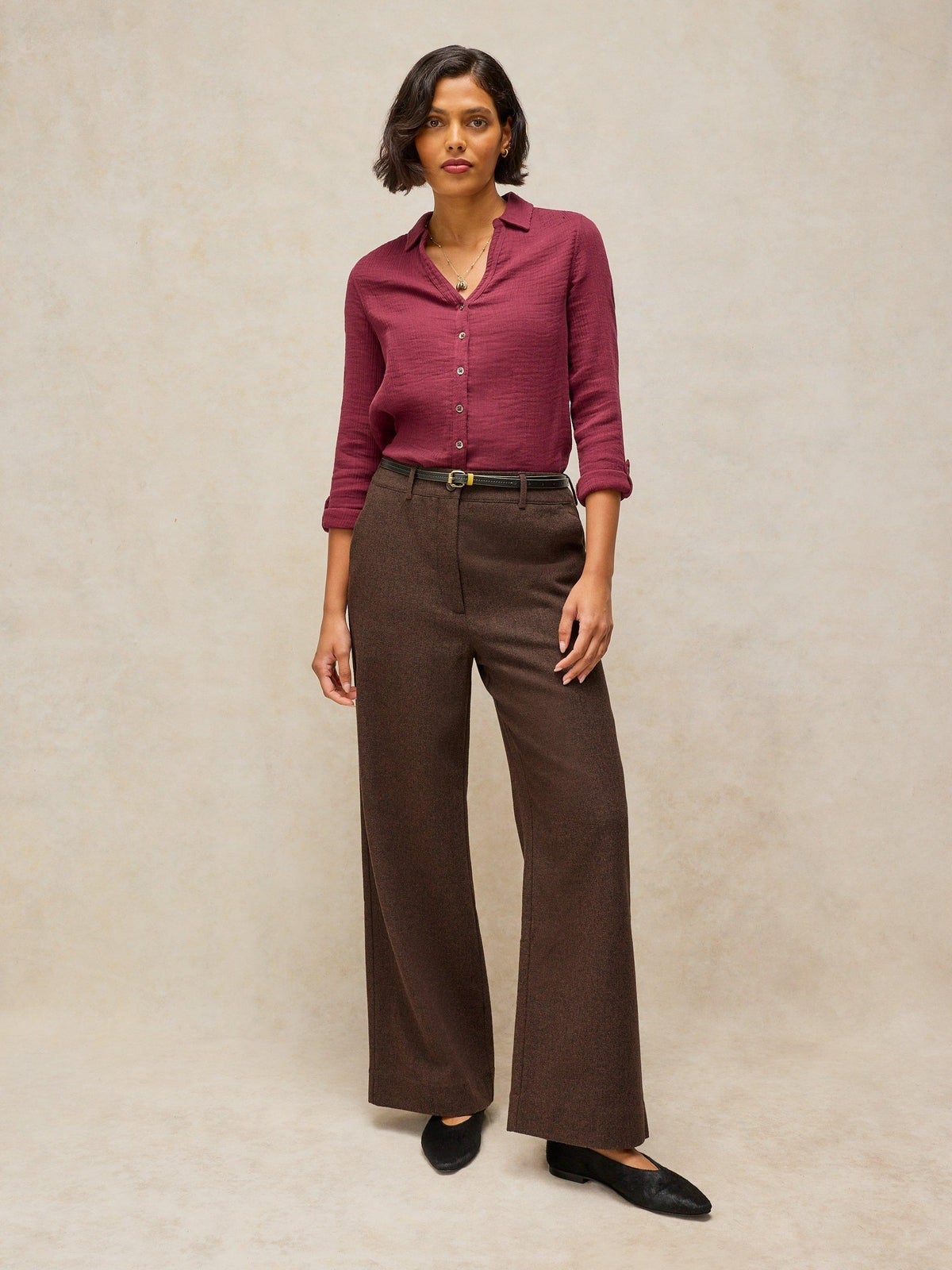 Tweed-Hose Belle mit weitem Bein - 52/R