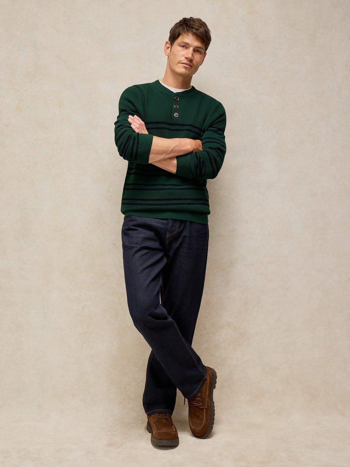 Gestreifter Henley-Pullover Attadale - XS/R
