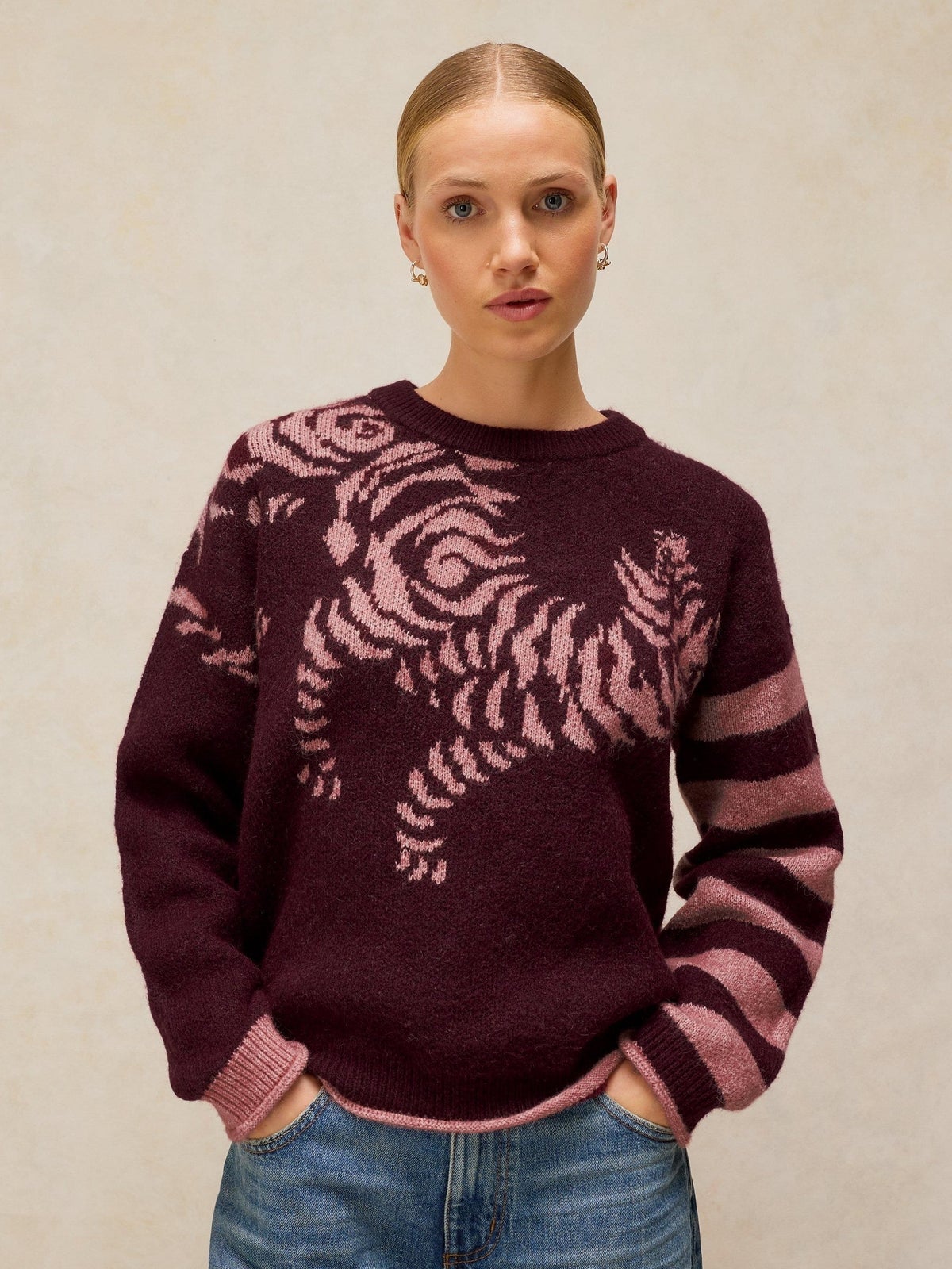 Pullover Tiger mit Streifen - 48