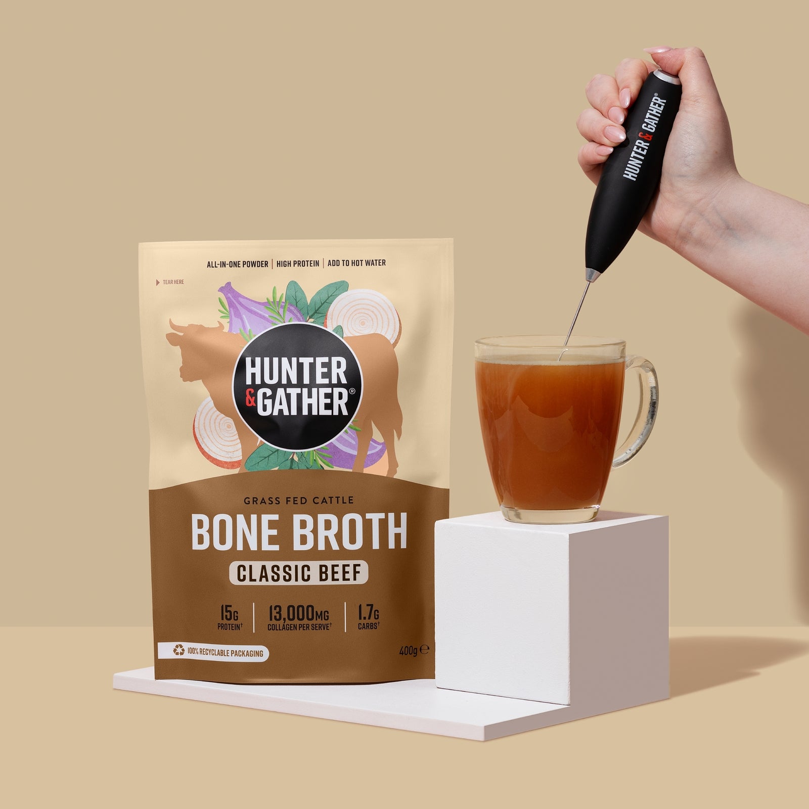 Hunter & Gather Bone Broth – Classic Beef 400g
